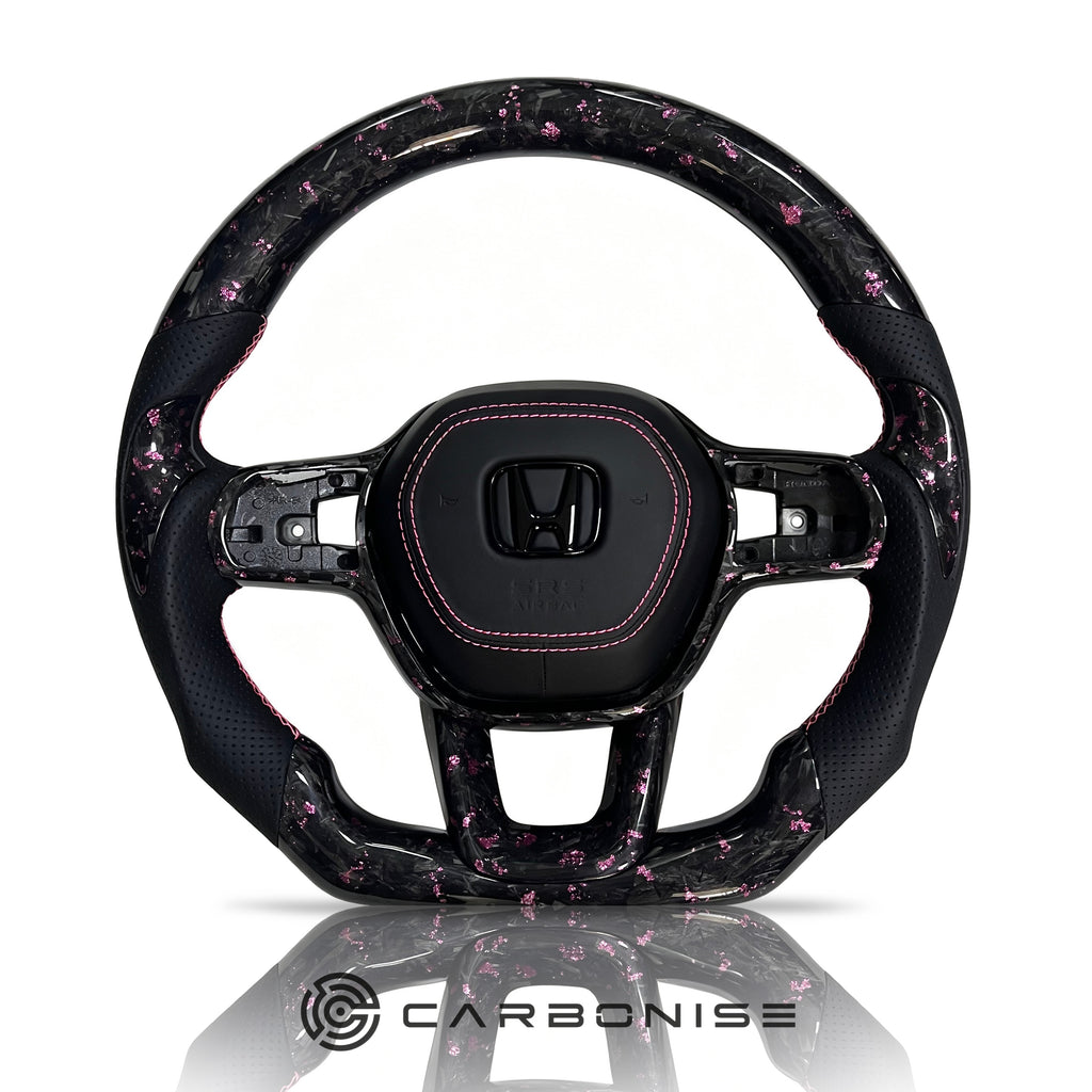 Honda Steering Wheel (Forged Carbon Fiber+Perforated Leather) @12