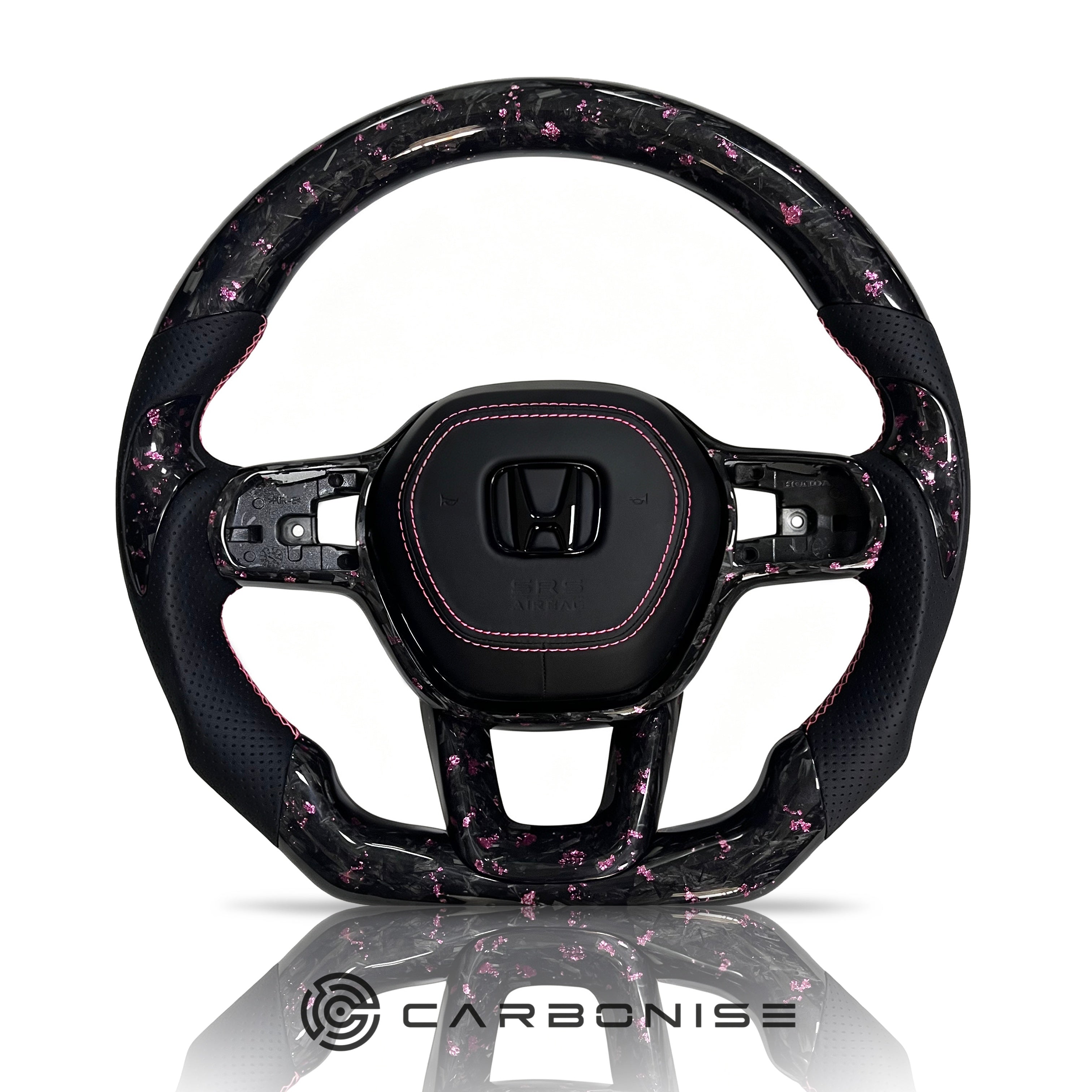 Honda Steering Wheel (Forged Carbon Fiber+Perforated Leather) @12