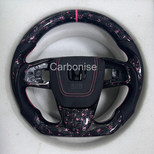 Honda Steering Wheel (Forged Carbon Fiber+Perforated Leather) @18