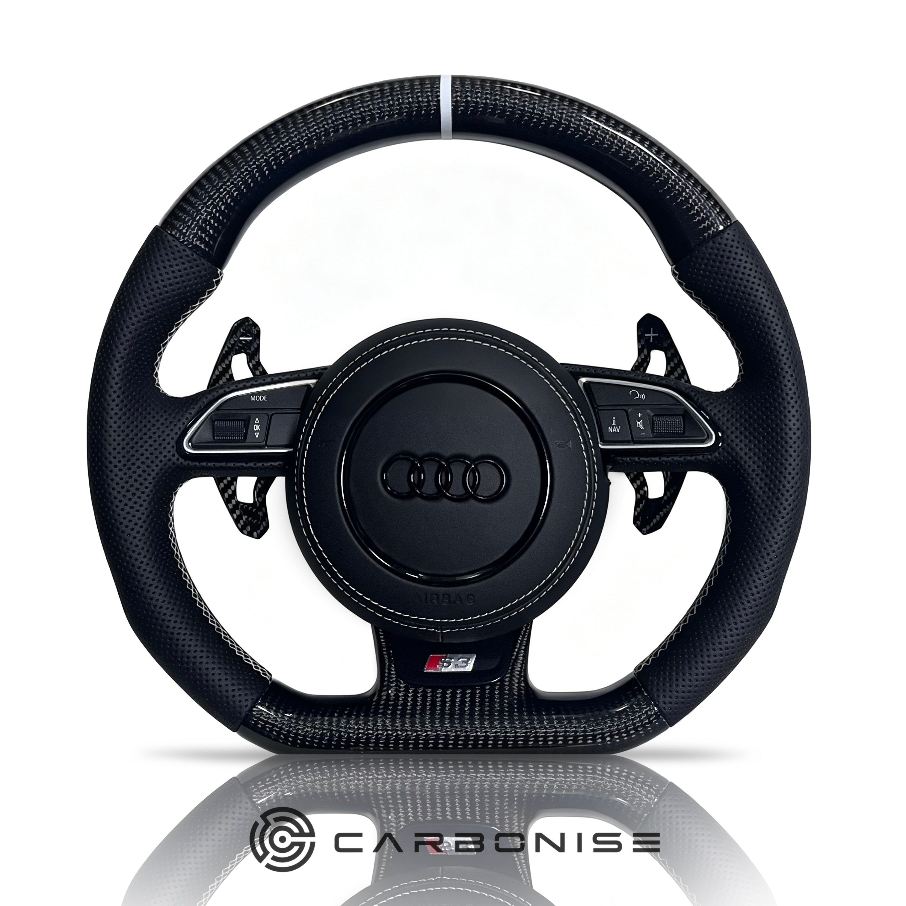 Audi Steering Wheel (Carbon Fiber+Perforated Leather) #25