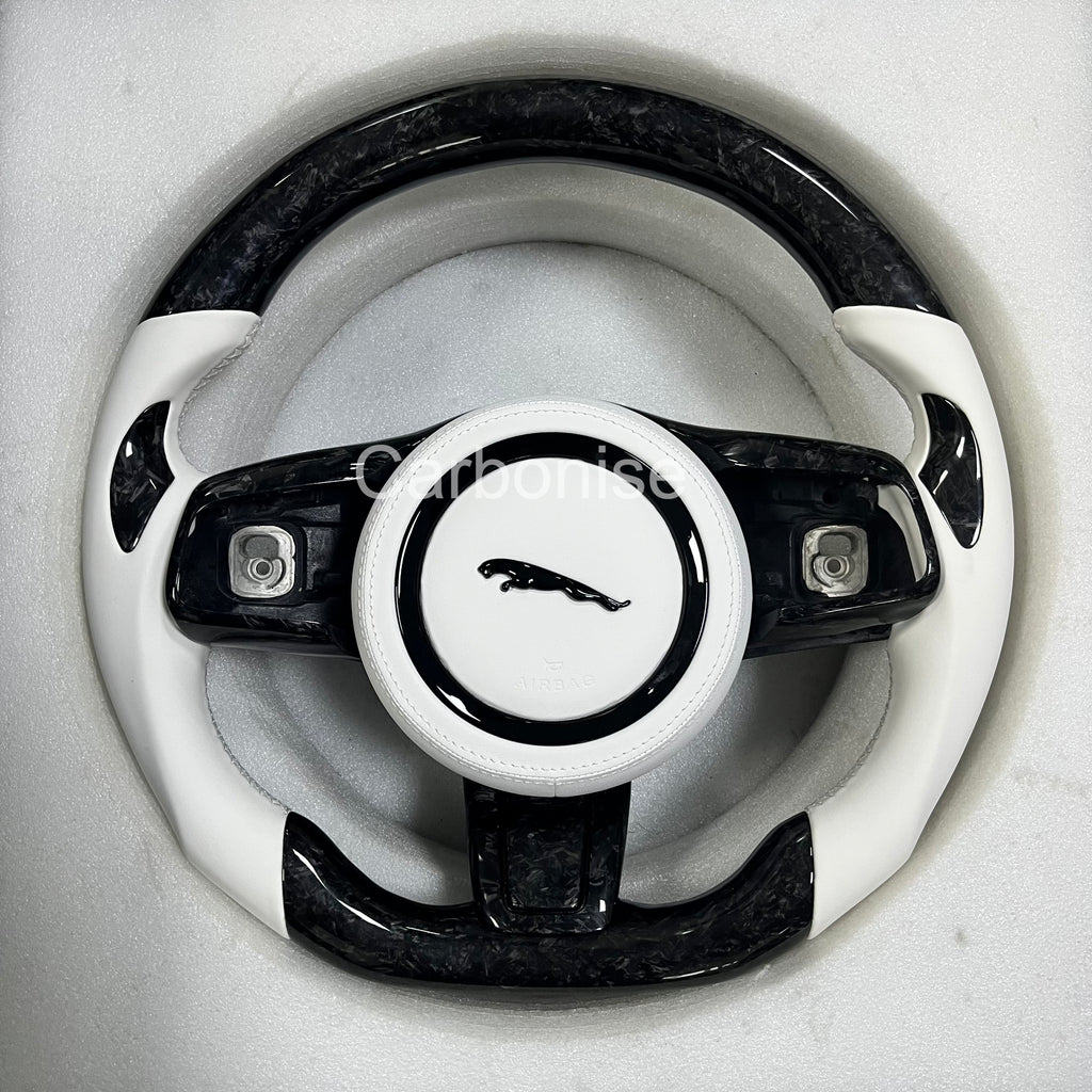 Jaguar Steering Wheel (Forged Carbon Fiber+Perforated Leather) @9