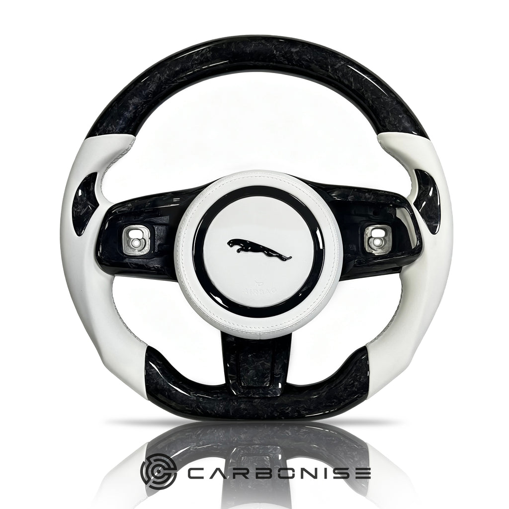 Jaguar Steering Wheel (Forged Carbon Fiber+Perforated Leather) @9