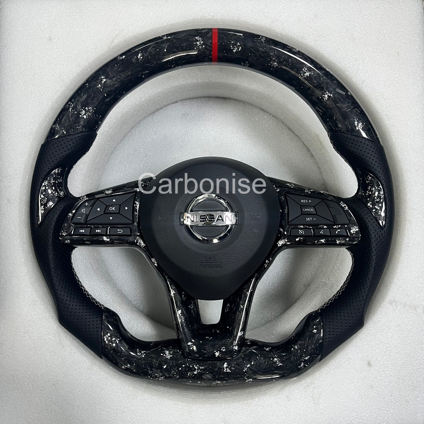Nissan Steering Wheel (Forged Carbon Fiber+Perforated Leather) @2