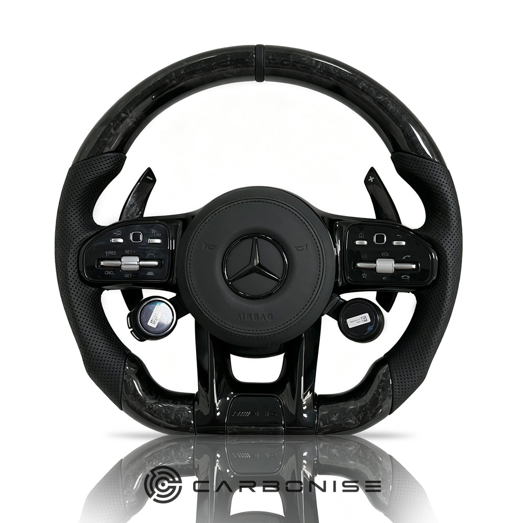 Mercedes-Benz Steering Wheel (Forged Carbon Fiber+Perforated Leather) #07