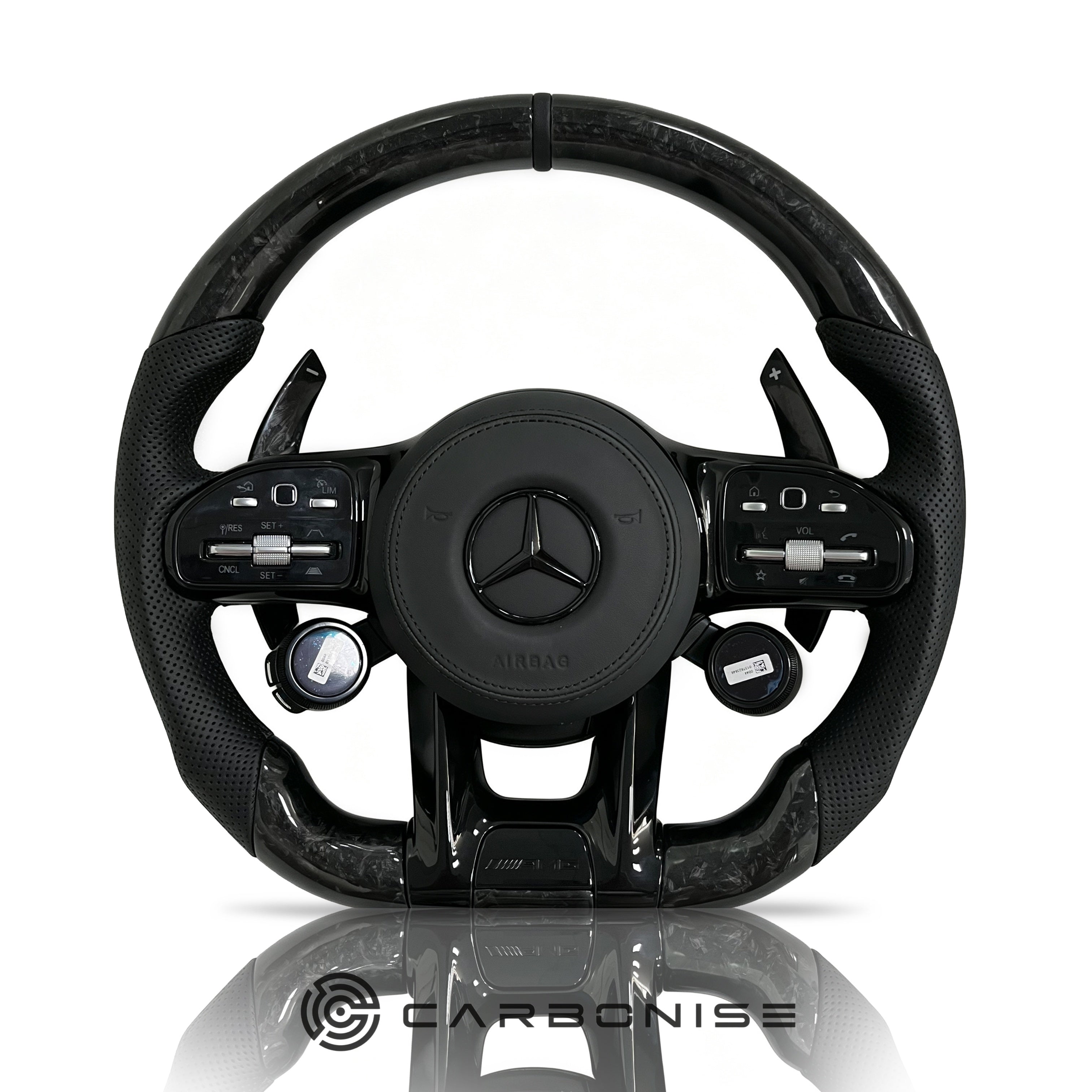 Mercedes-Benz Steering Wheel (Forged Carbon Fiber+Perforated Leather) #07