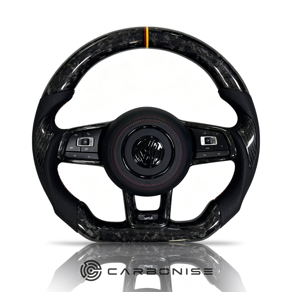 Volkswagen Golf Steering Wheel (Forged Carbon Fiber+Perforated Leather) #1