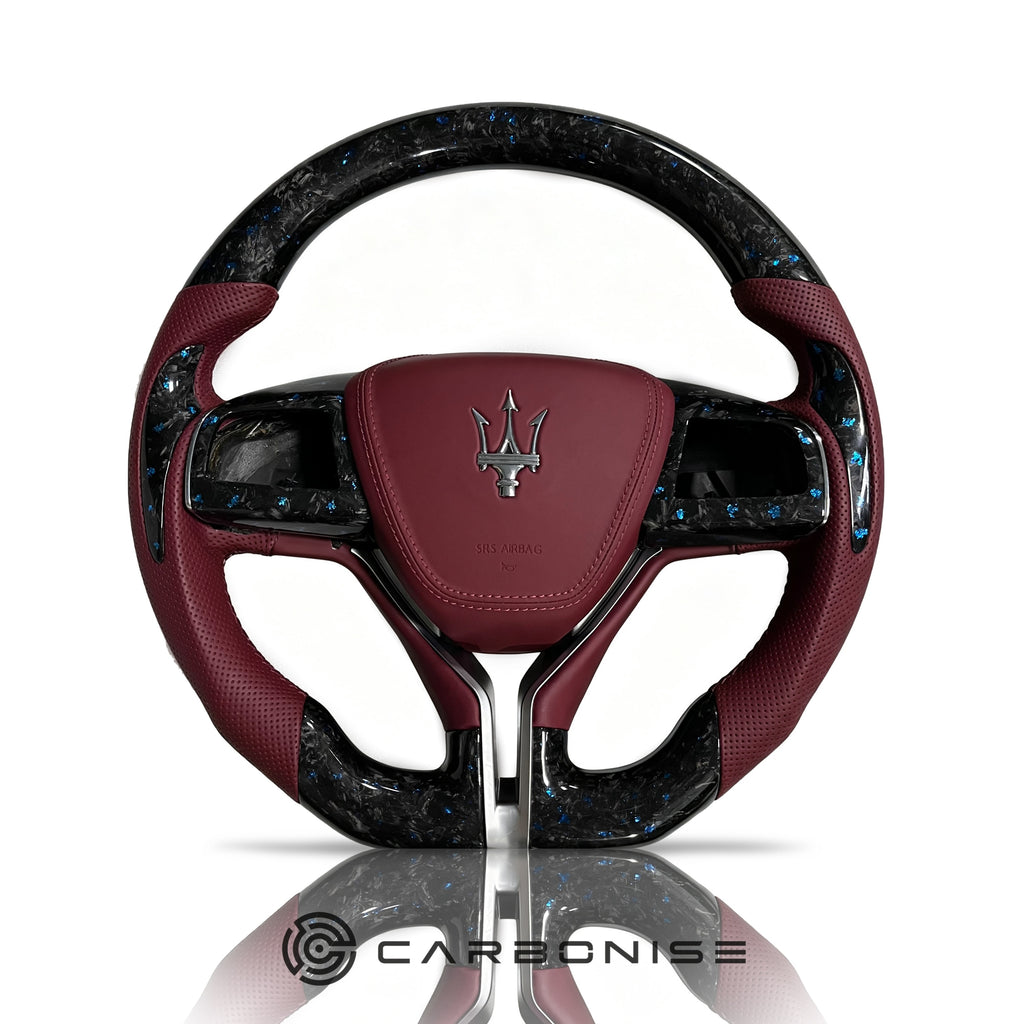 Maserati Steering Wheel (Forged Carbon Fiber+Perforated Leather) #04