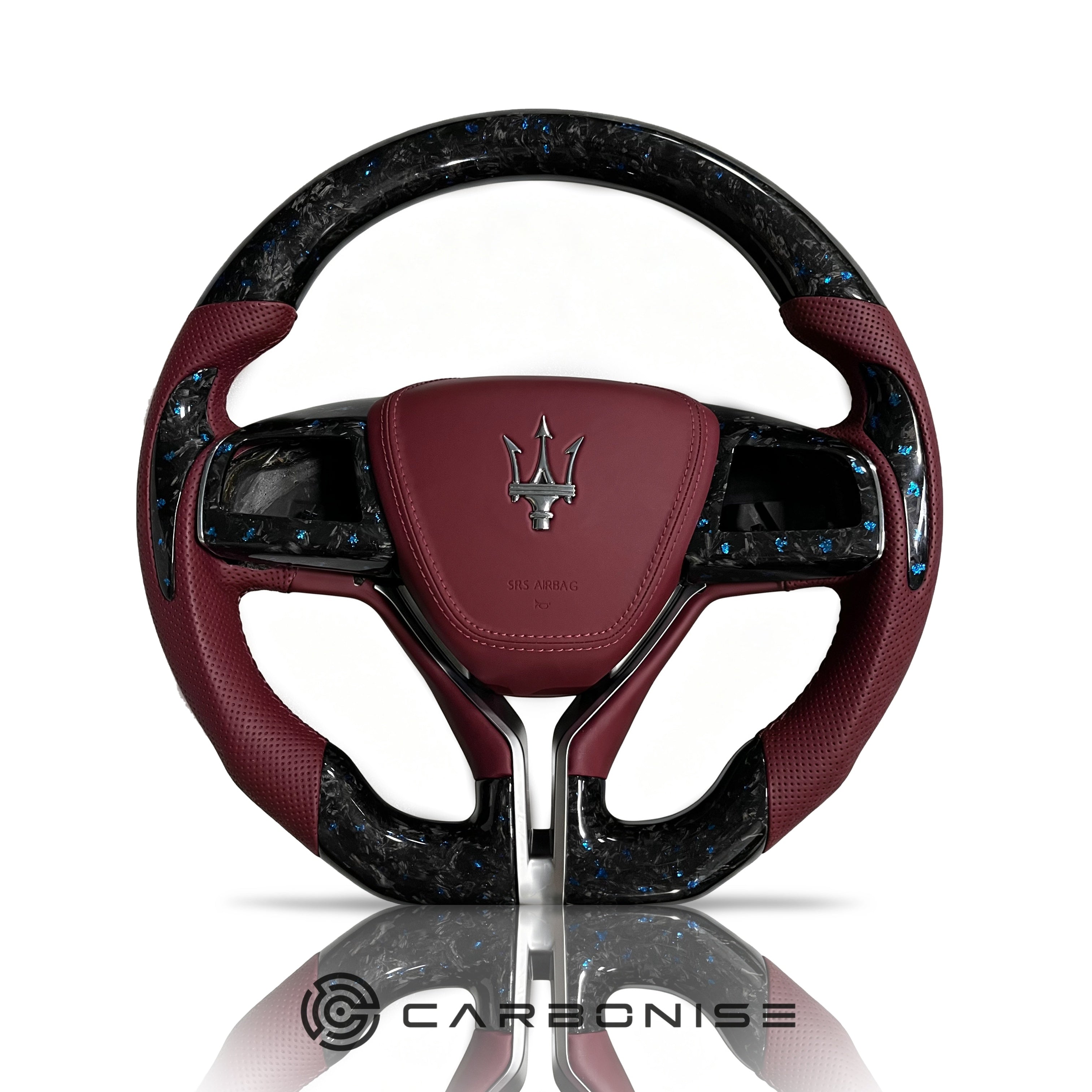 Maserati Steering Wheel (Forged Carbon Fiber+Perforated Leather) #04