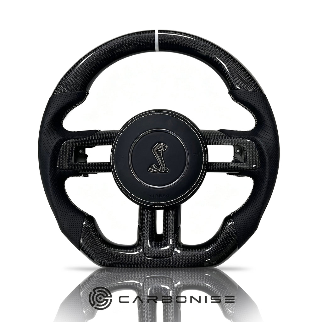 Mustang Steering Wheel (Carbon Fiber+Perforated Leather) @3