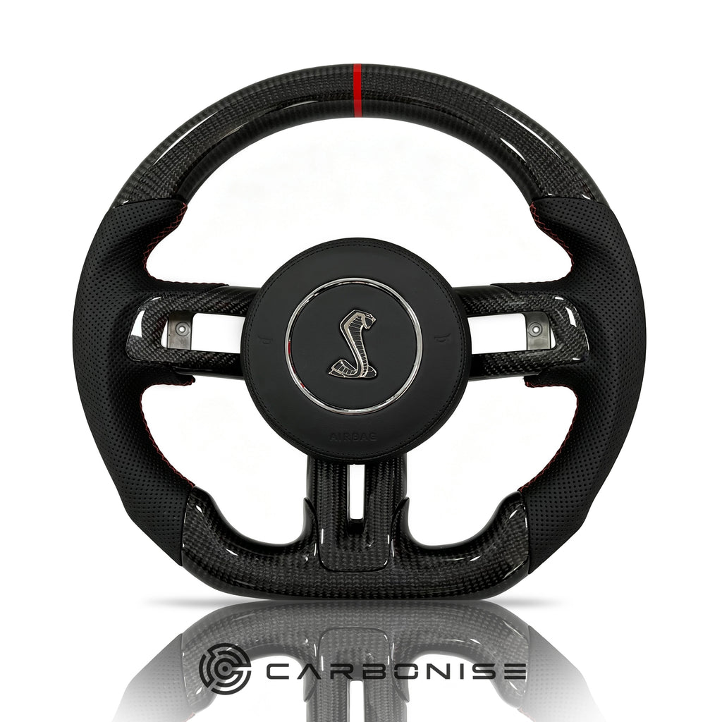 Mustang Steering Wheel (Carbon Fiber+Perforated Leather) #4