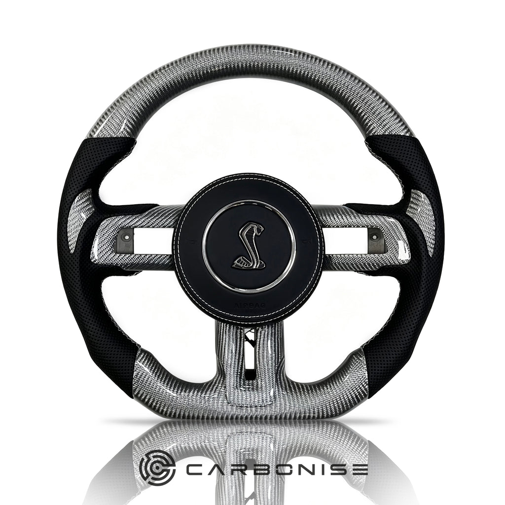 Mustang Steering Wheel (Carbon Fiber+Perforated Leather) #10