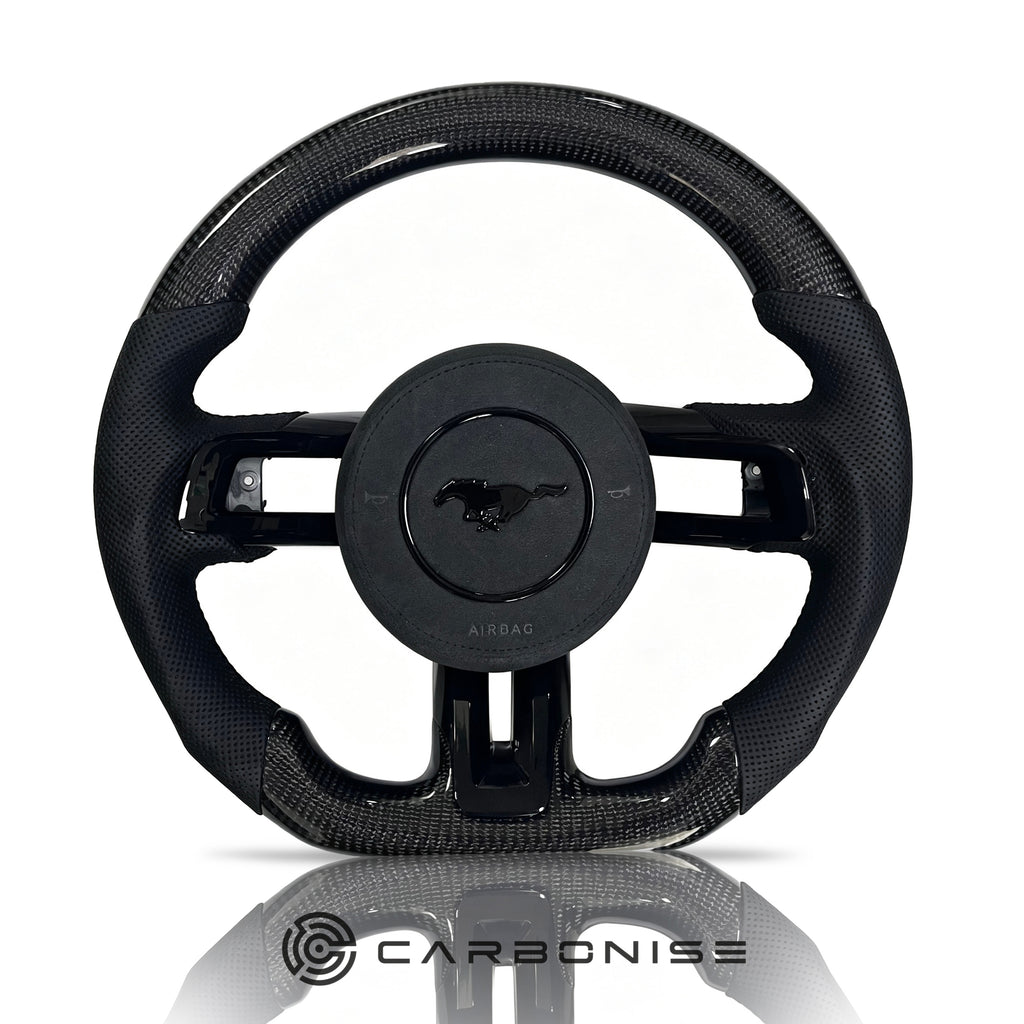 Mustang Steering Wheel (Carbon Fiber+Perforated Leather) #11