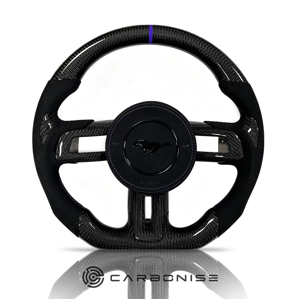 Mustang Steering Wheel (Carbon Fiber+Perforated Leather) #12