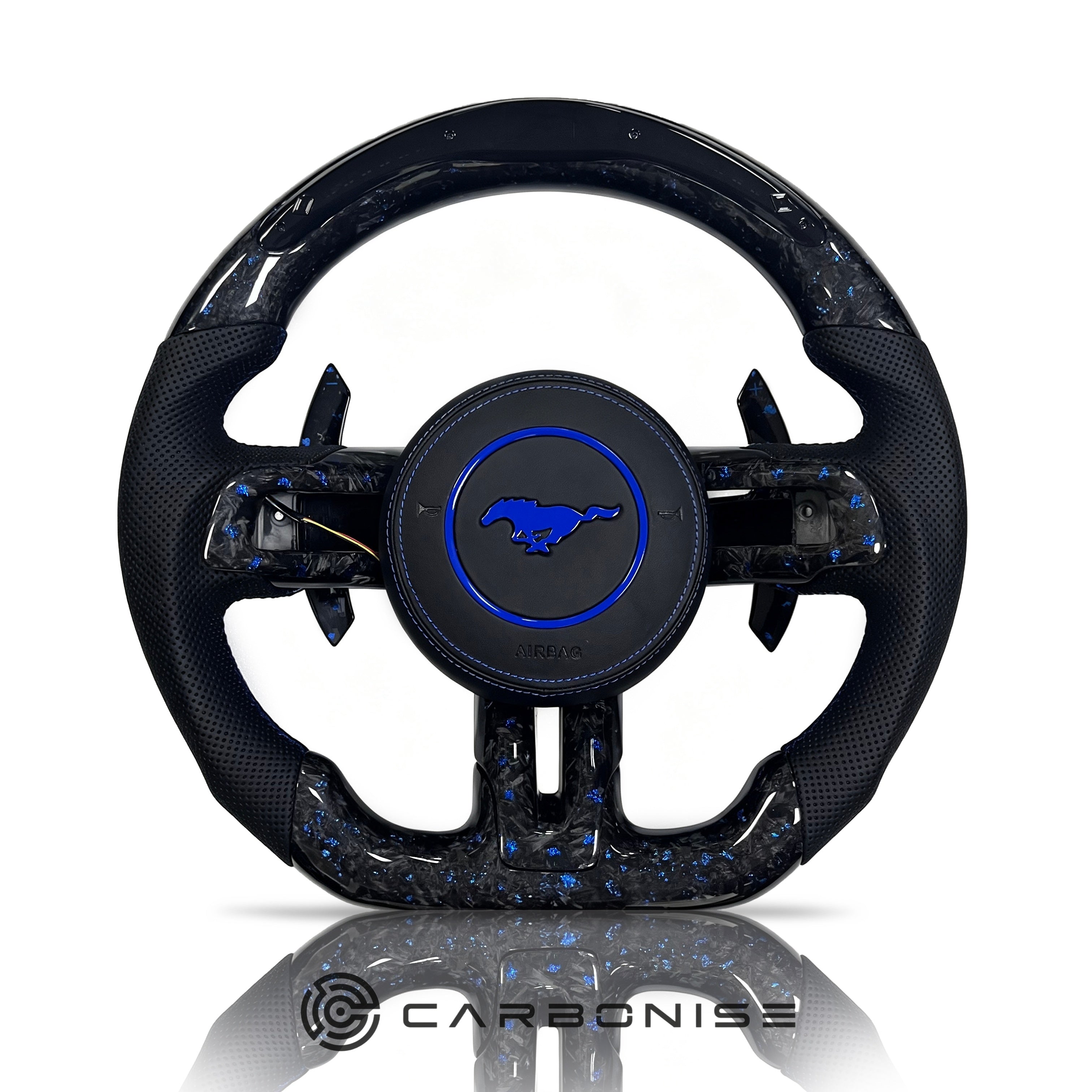 Mustang Steering Wheel (Forged Carbon+Perforated Leather)#13