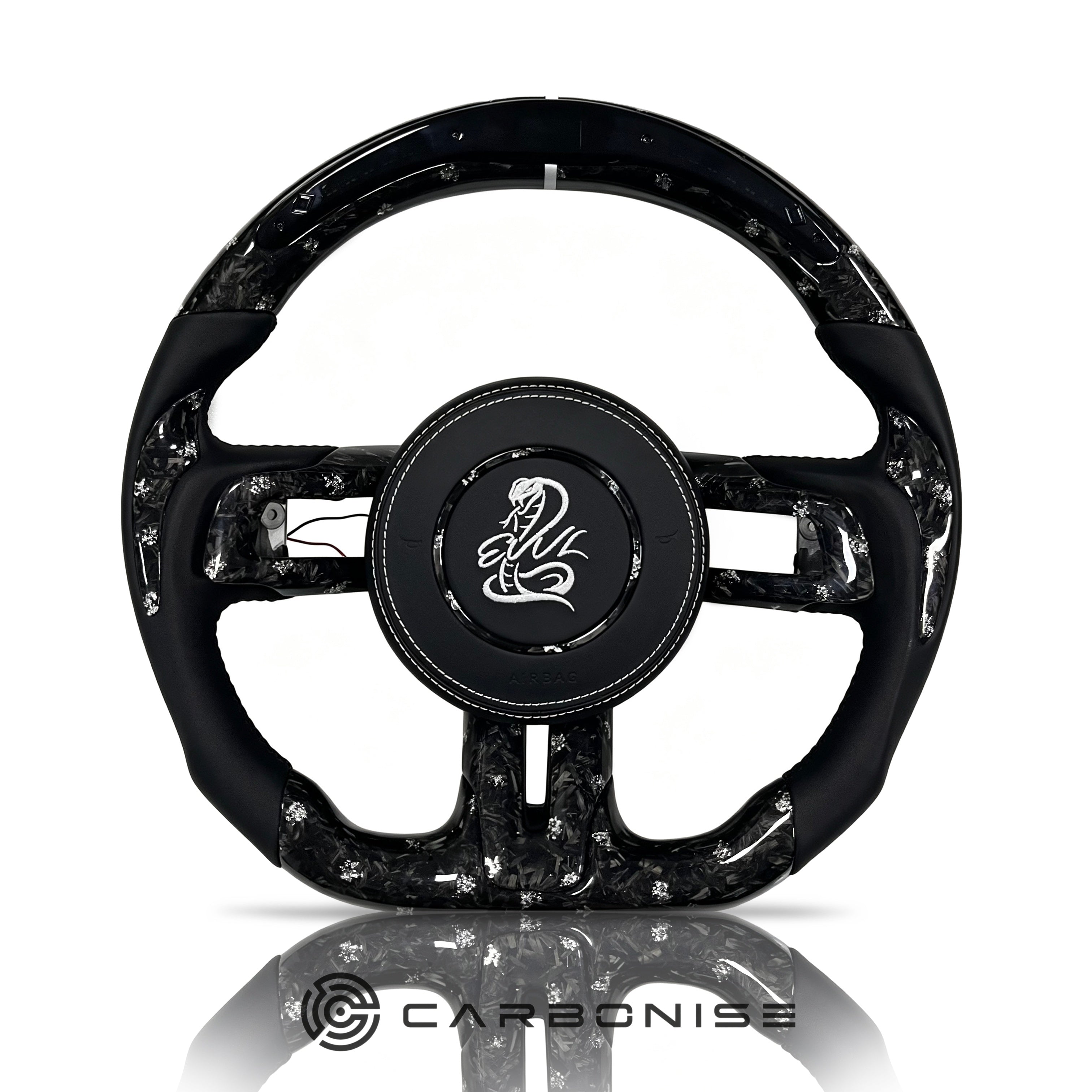 Mustang Steering Wheel (Forged Carbon Fiber+Leather) #15