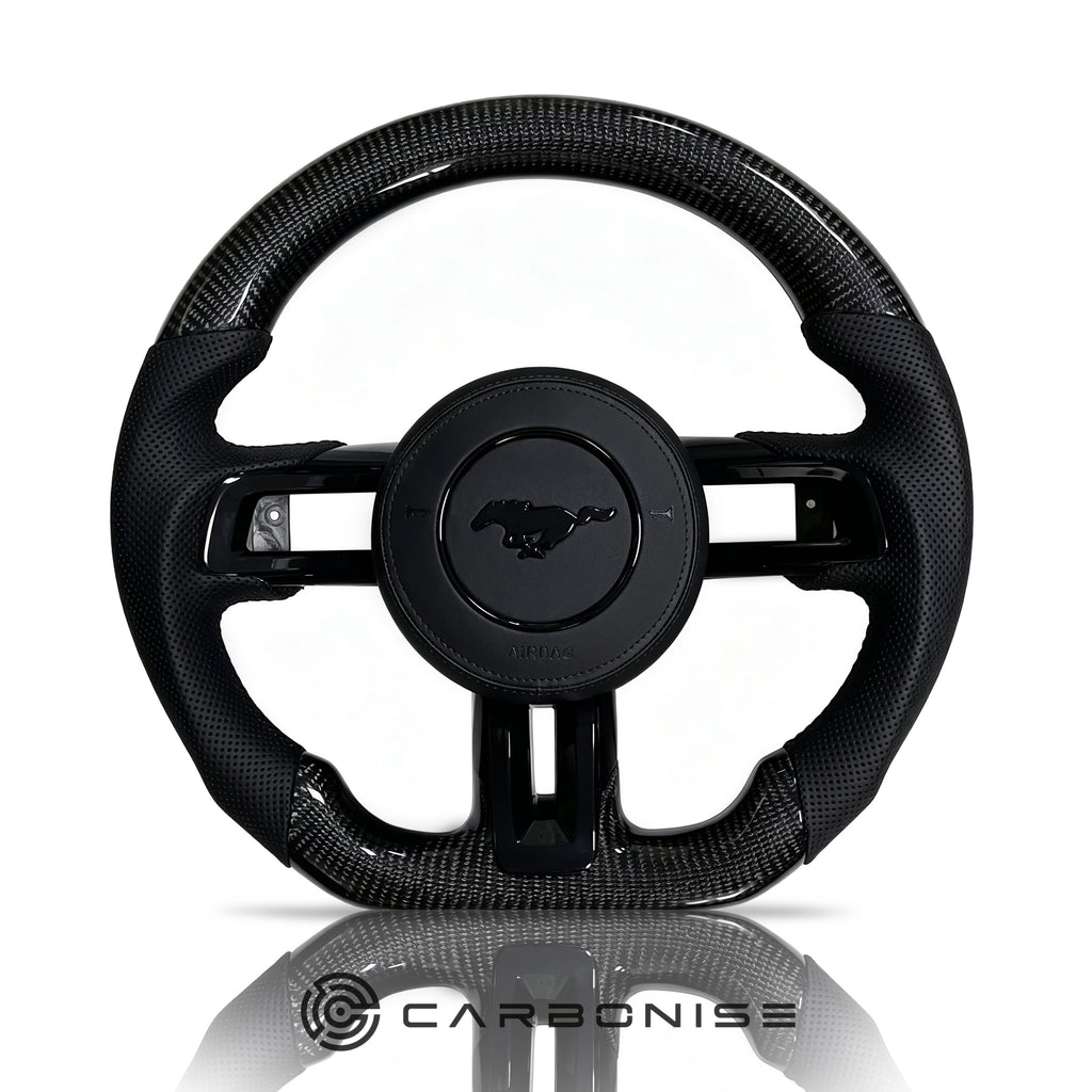 Mustang Steering Wheel (Carbon Fiber+Perforated Leather) #17