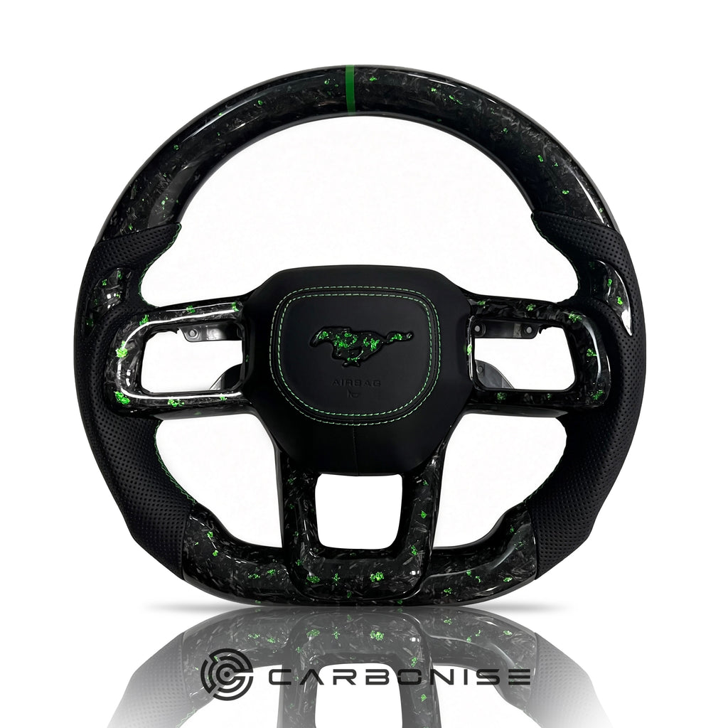 Mustang Steering Wheel (Forged Carbon Fiber+Perforated Leather) @1