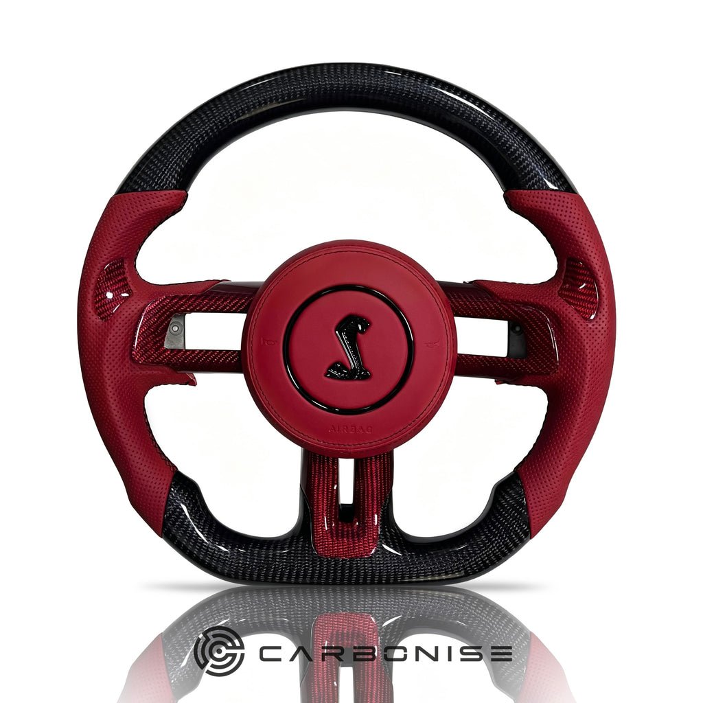 Mustang Steering Wheel (Carbon Fiber+Perforated Leather) #20