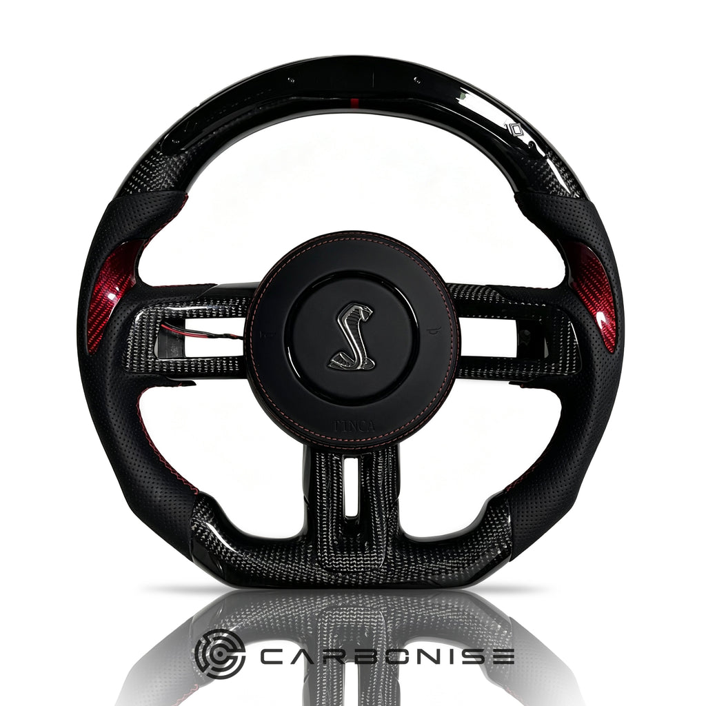 Mustang Steering Wheel (Carbon Fiber+Perforated Leather) #21