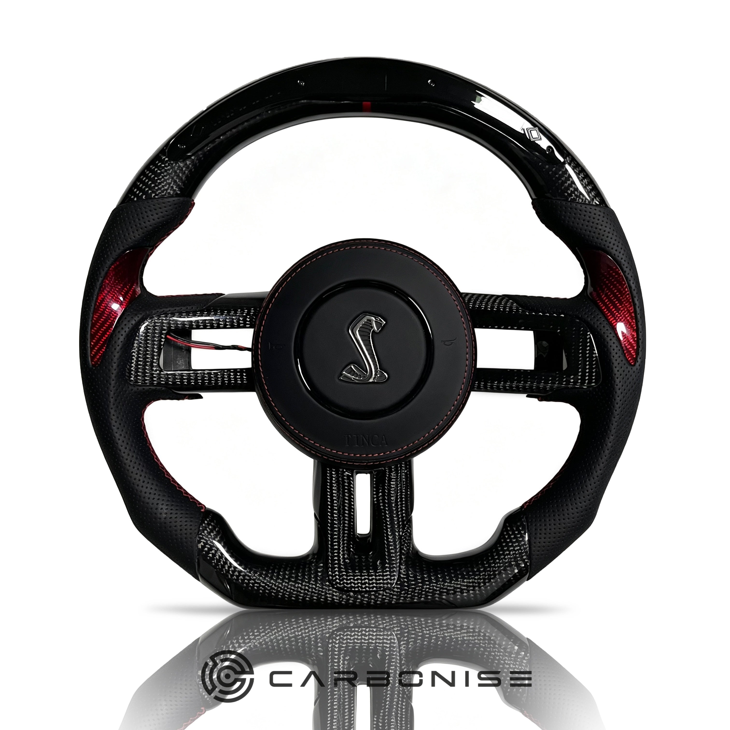 Mustang Steering Wheel (Carbon Fiber+Perforated Leather) #21