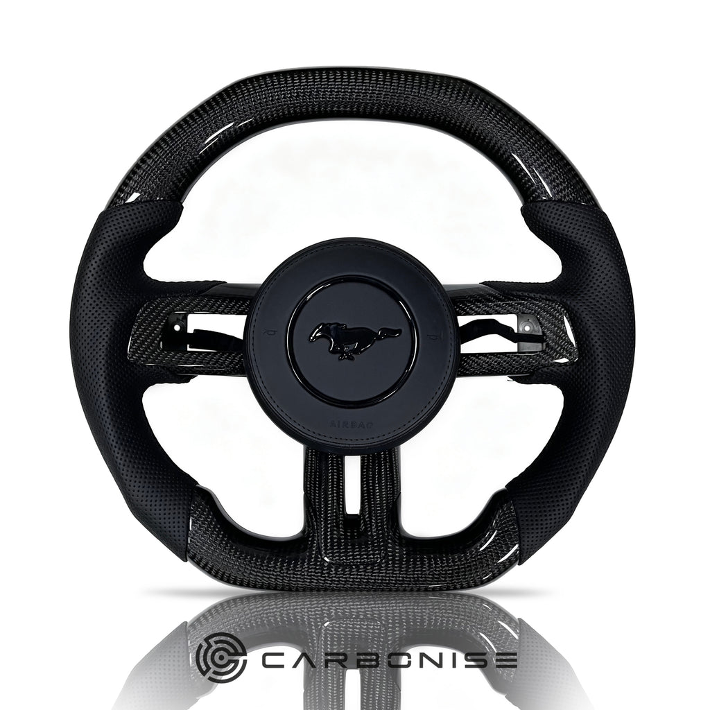 Mustang Steering Wheel (Carbon Fiber+Perforated Leather)#2