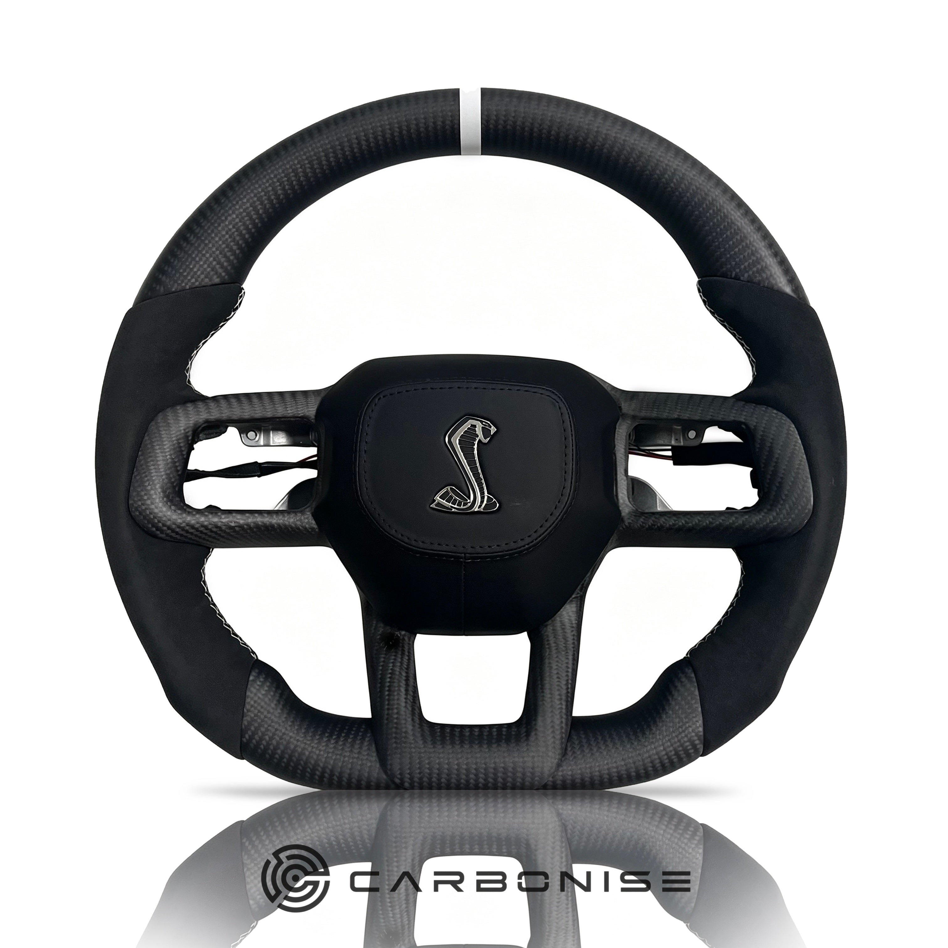 Mustang Steering Wheel (Matte Carbon Fiber+Alcantara) @4