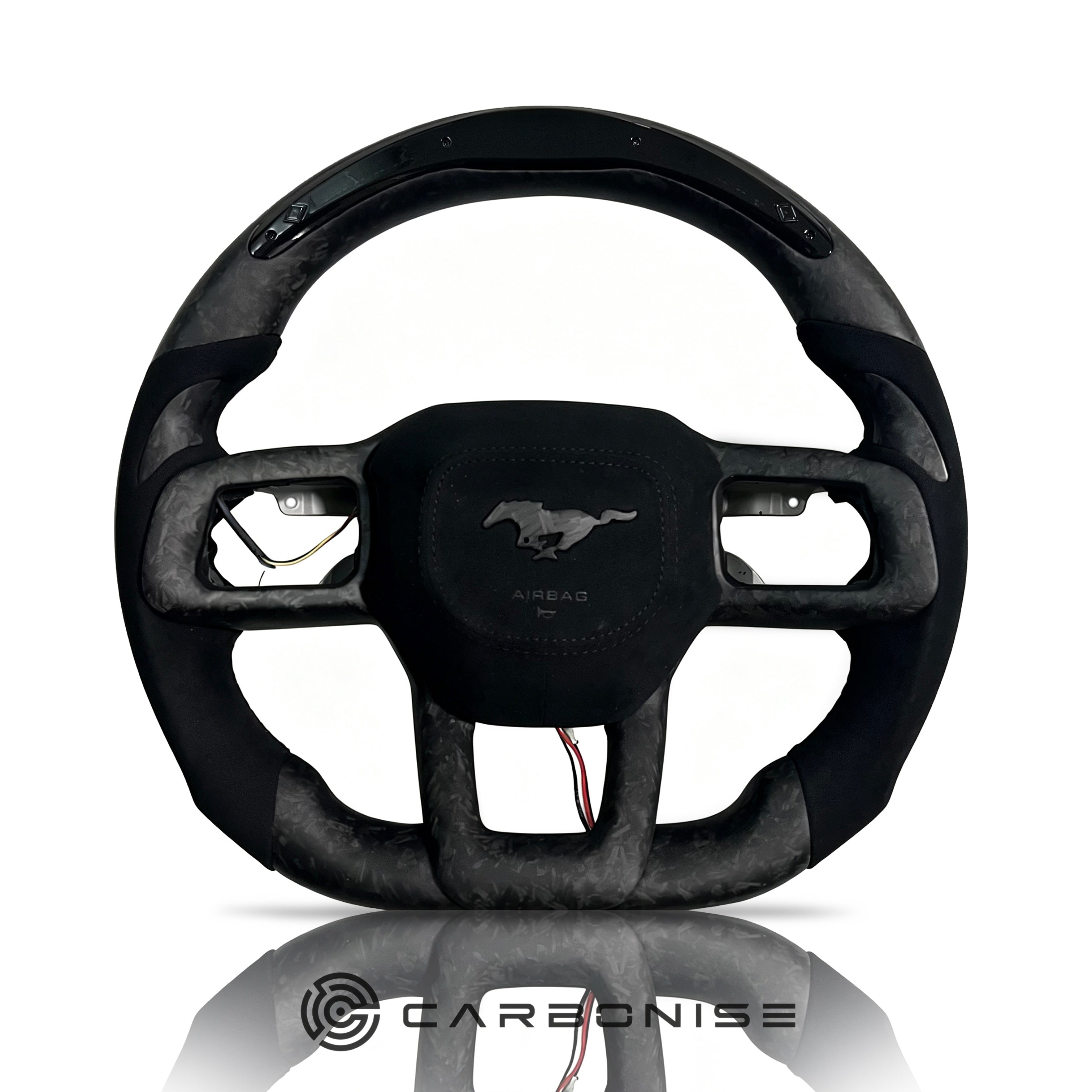 Mustang Steering Wheel (Forged Matte Carbon Fiber+Alcantara)@5