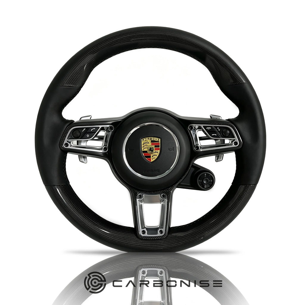 Porsche Steering Wheel (Carbon Fiber+Smooth Leather) @1