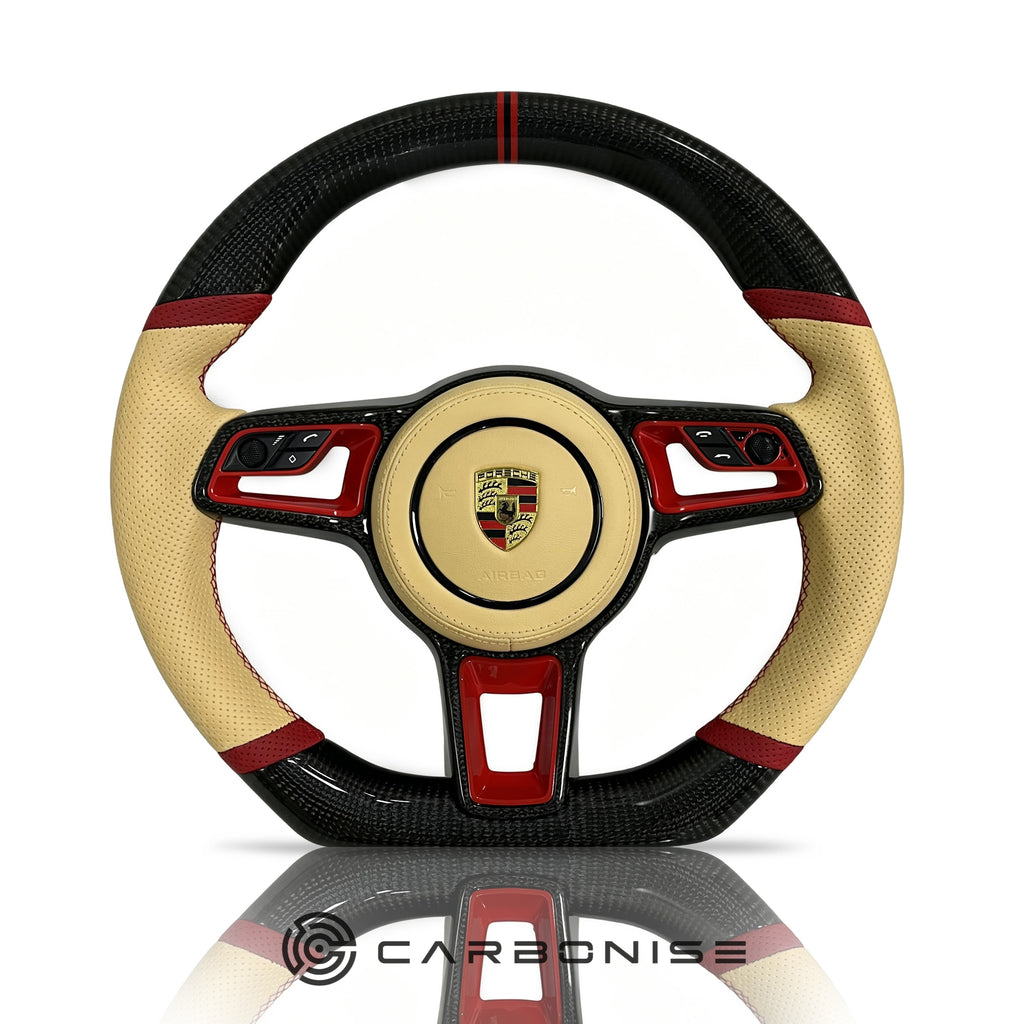 Porsche Steering Wheel (Carbon Fiber+Perforated Leather) @3