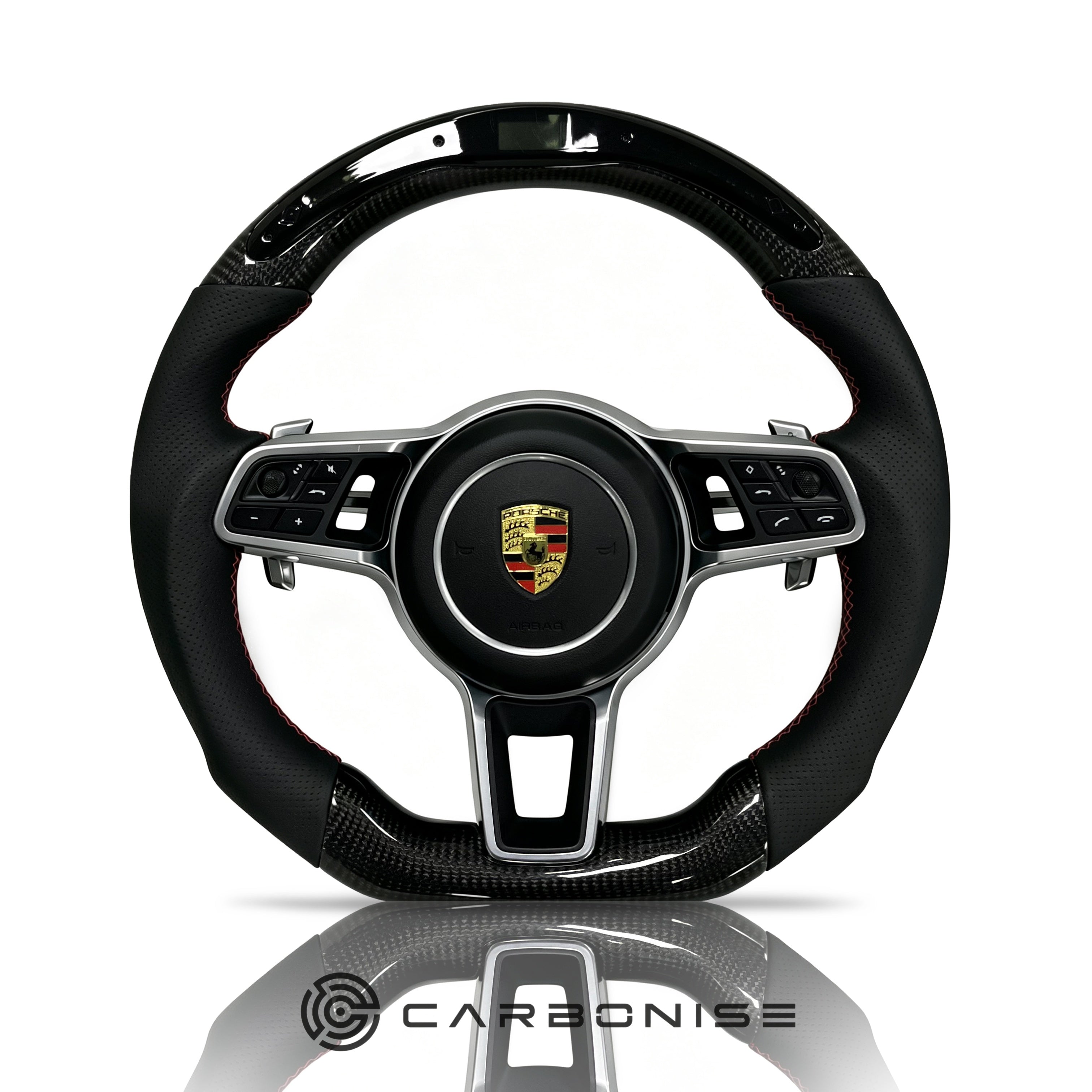 Porsche Steering Wheel (Carbon Fiber+Perforated Leather) @4
