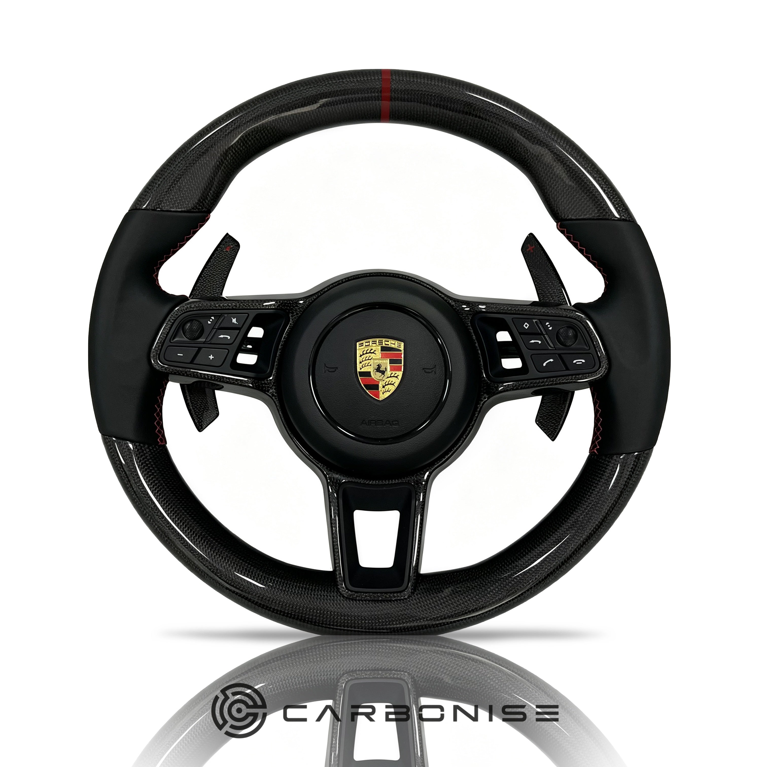 Porsche Steering Wheel (Carbon Fiber+Smooth Leather) @5