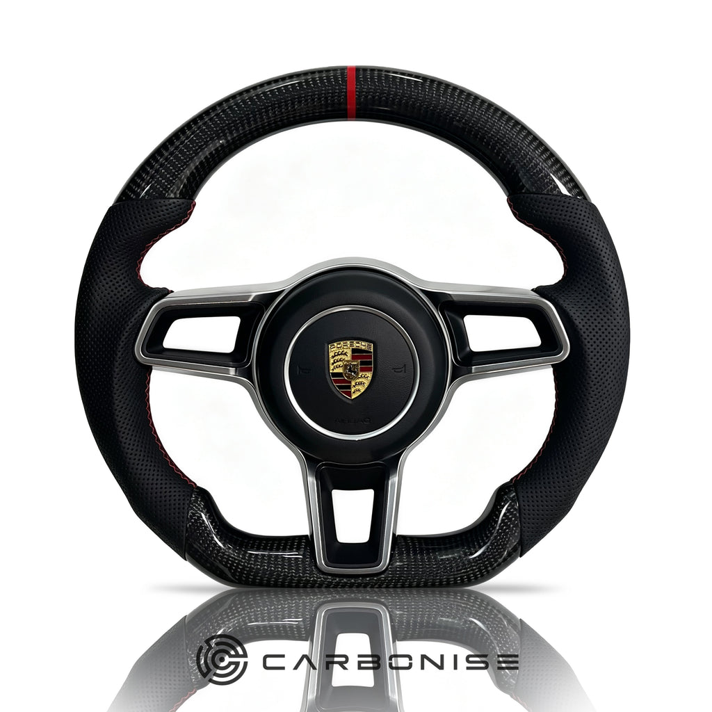 Porsche Steering Wheel (Carbon Fiber+Perforated Leather) @10