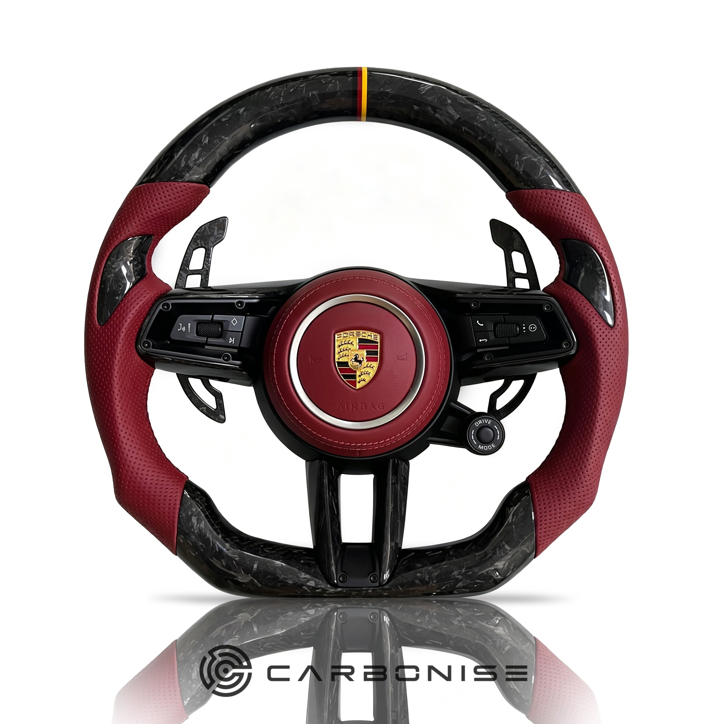 Porsche Steering Wheel (Forged Carbon Fiber+Perforated Leather) @11