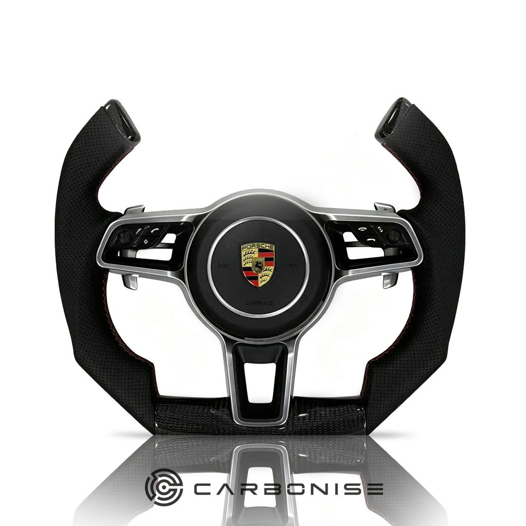 Porsche Steering Wheel (Carbon Fiber+Perforated Leather) @12