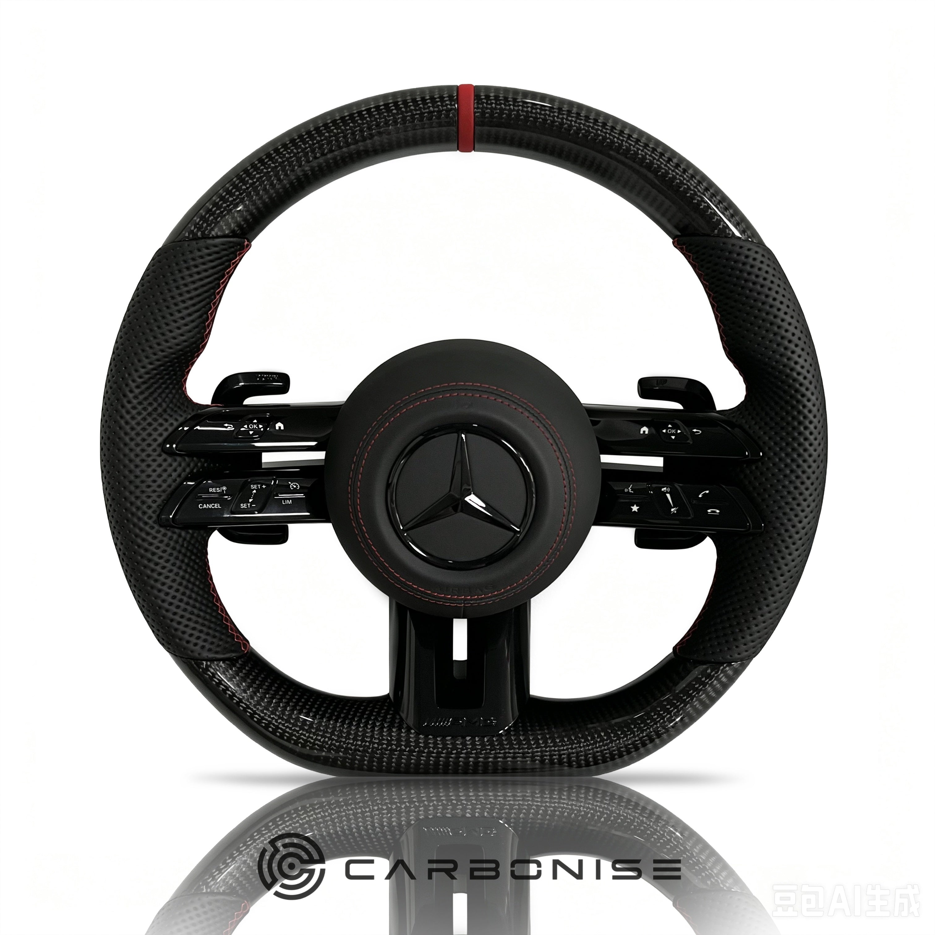 Mercedes-Benz Steering Wheel (Carbon Fiber+Perforated Leather) #Q20