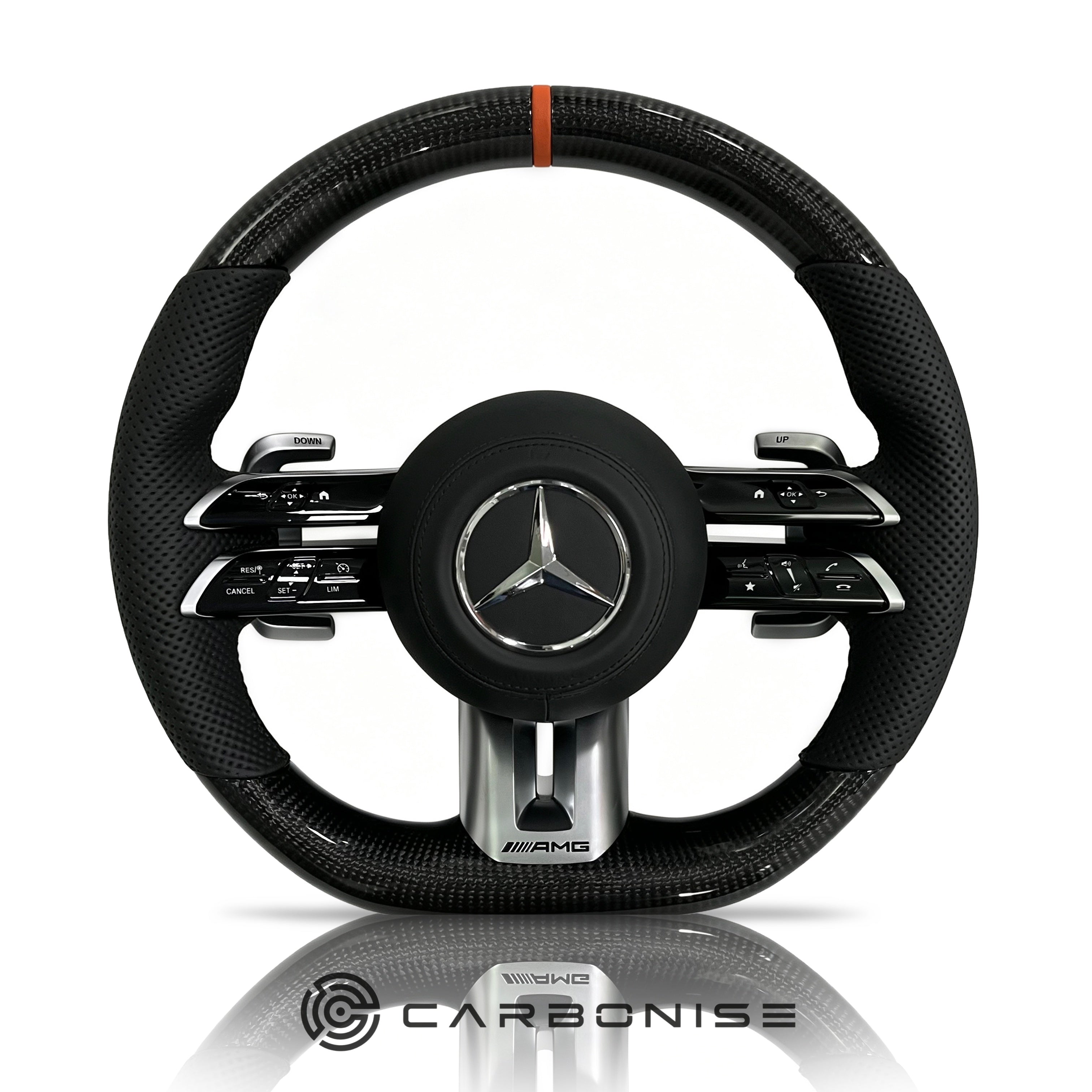 Mercedes-Benz Steering Wheel (Carbon Fiber+Perforated Leather) #Q21