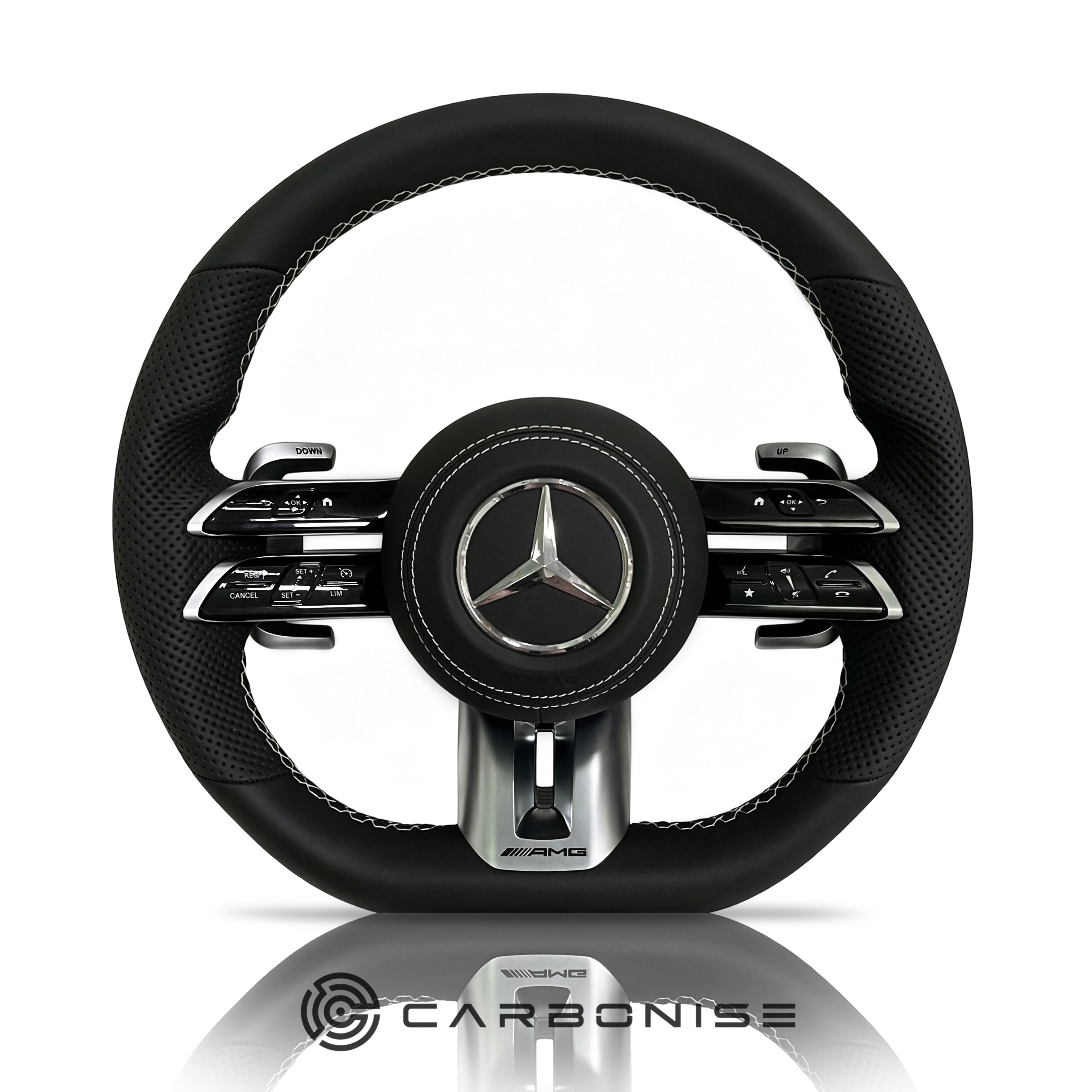 Mercedes-Benz Steering Wheel (Smooth Leather+Perforated Leather) #Q25