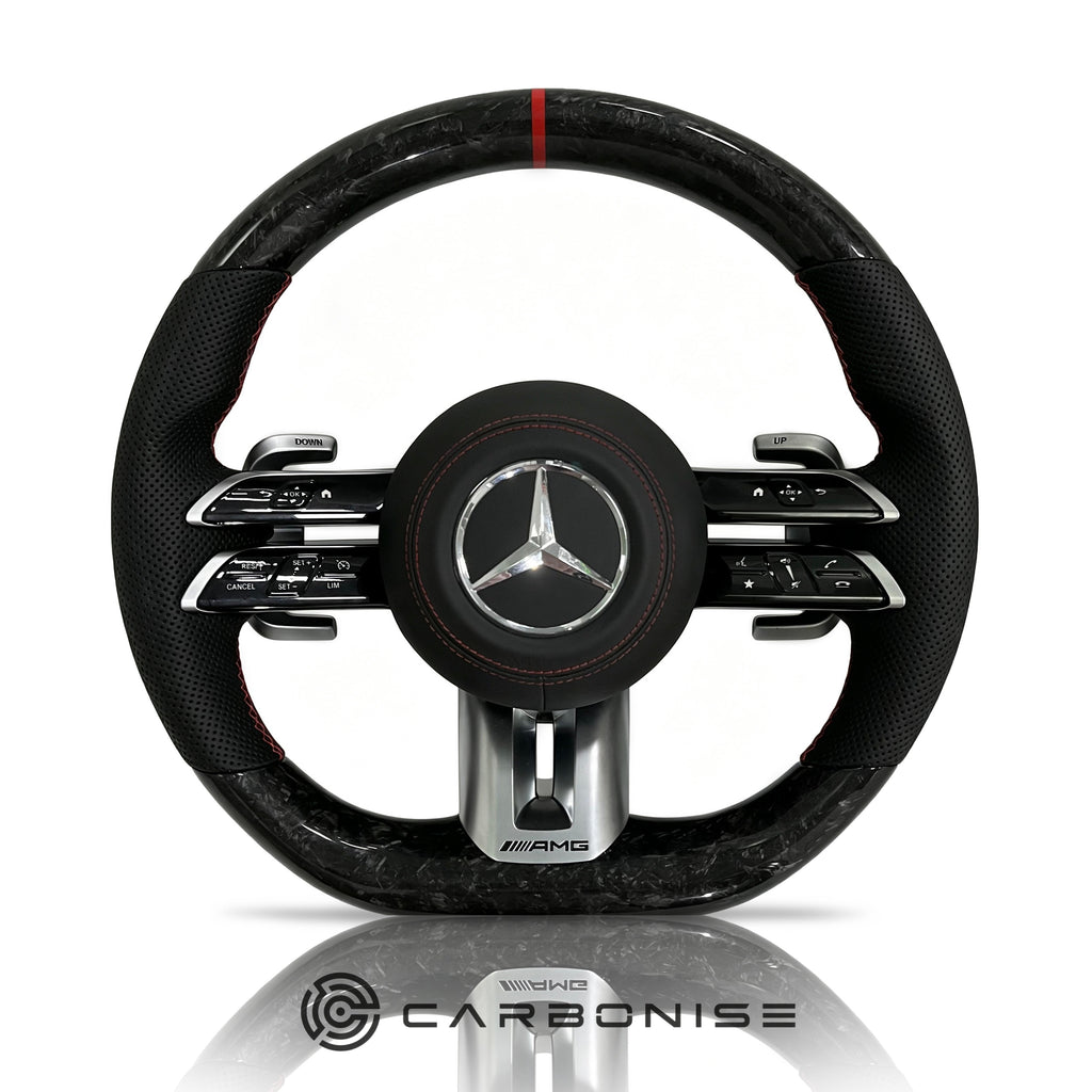 Mercedes-Benz Steering Wheel (Forged Carbon Fiber+Perforated Leather)#Q26