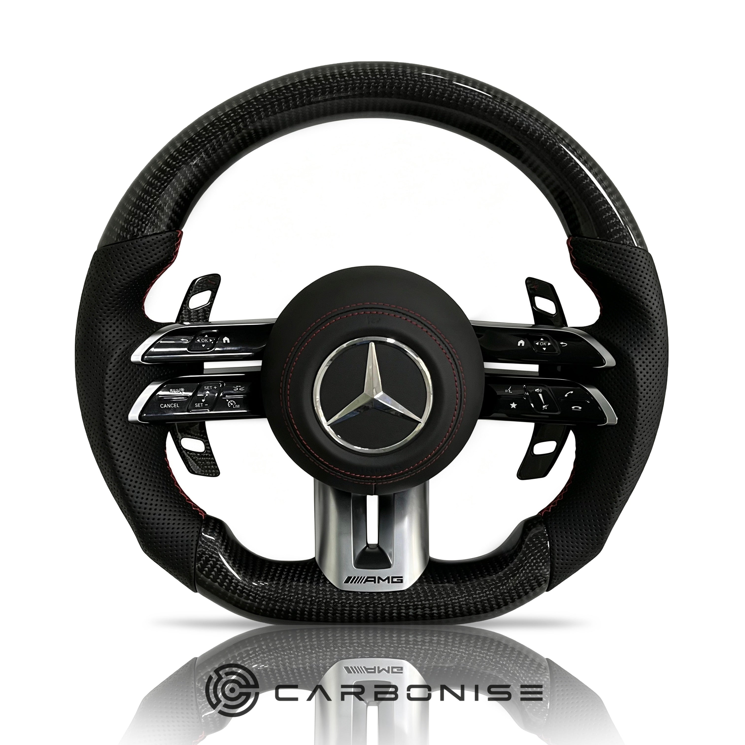 Mercedes-Benz Steering Wheel (Carbon Fiber+Perforated Leather) #Q30