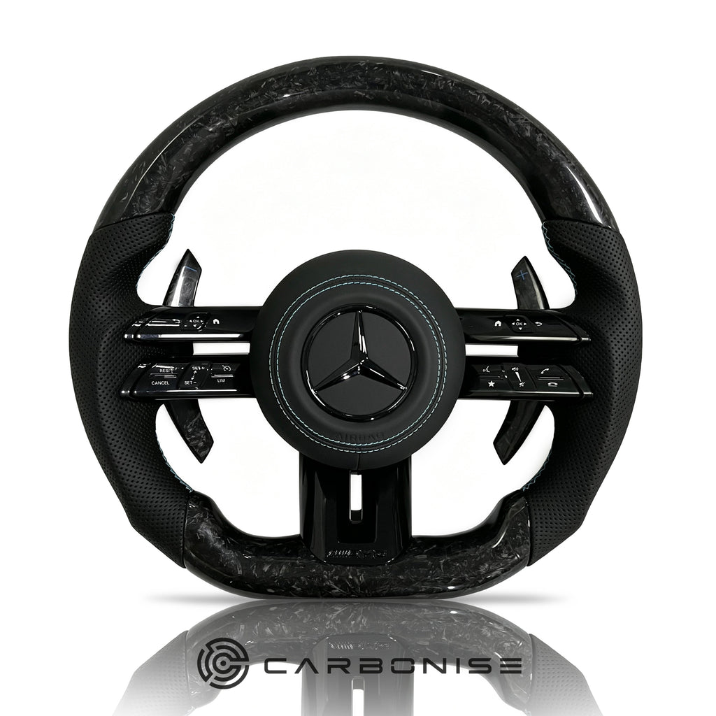 Mercedes-Benz Steering Wheel (Forged Carbon Fiber+Perforated Leather) #Q32
