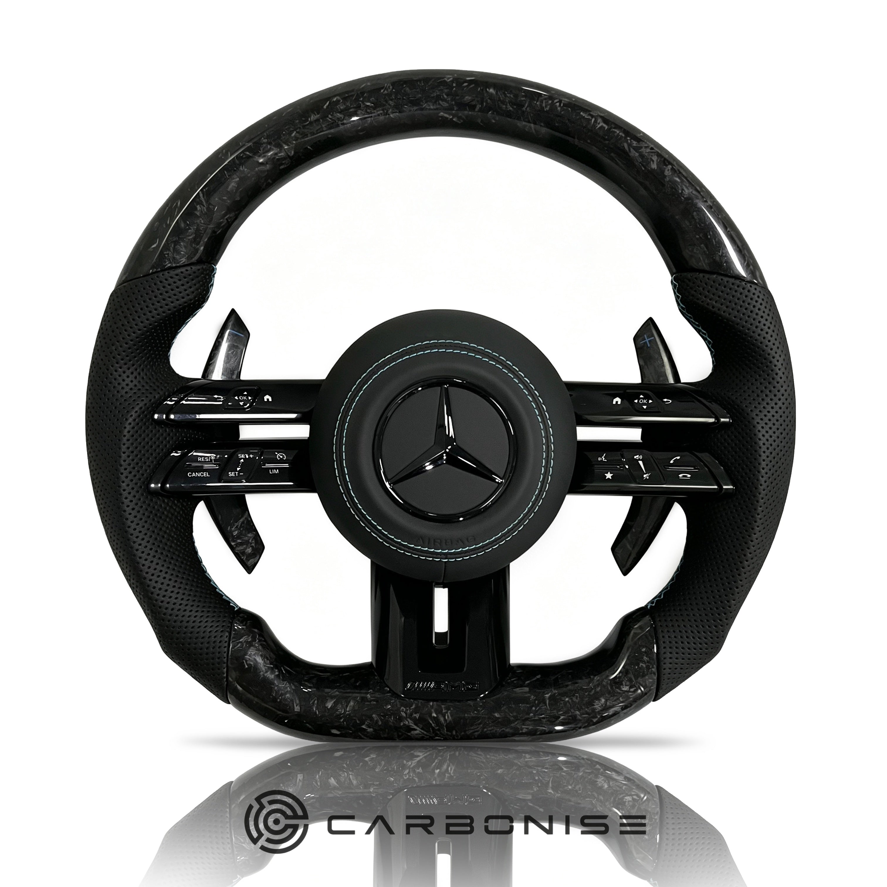 Mercedes-Benz Steering Wheel (Forged Carbon Fiber+Perforated Leather) #Q32