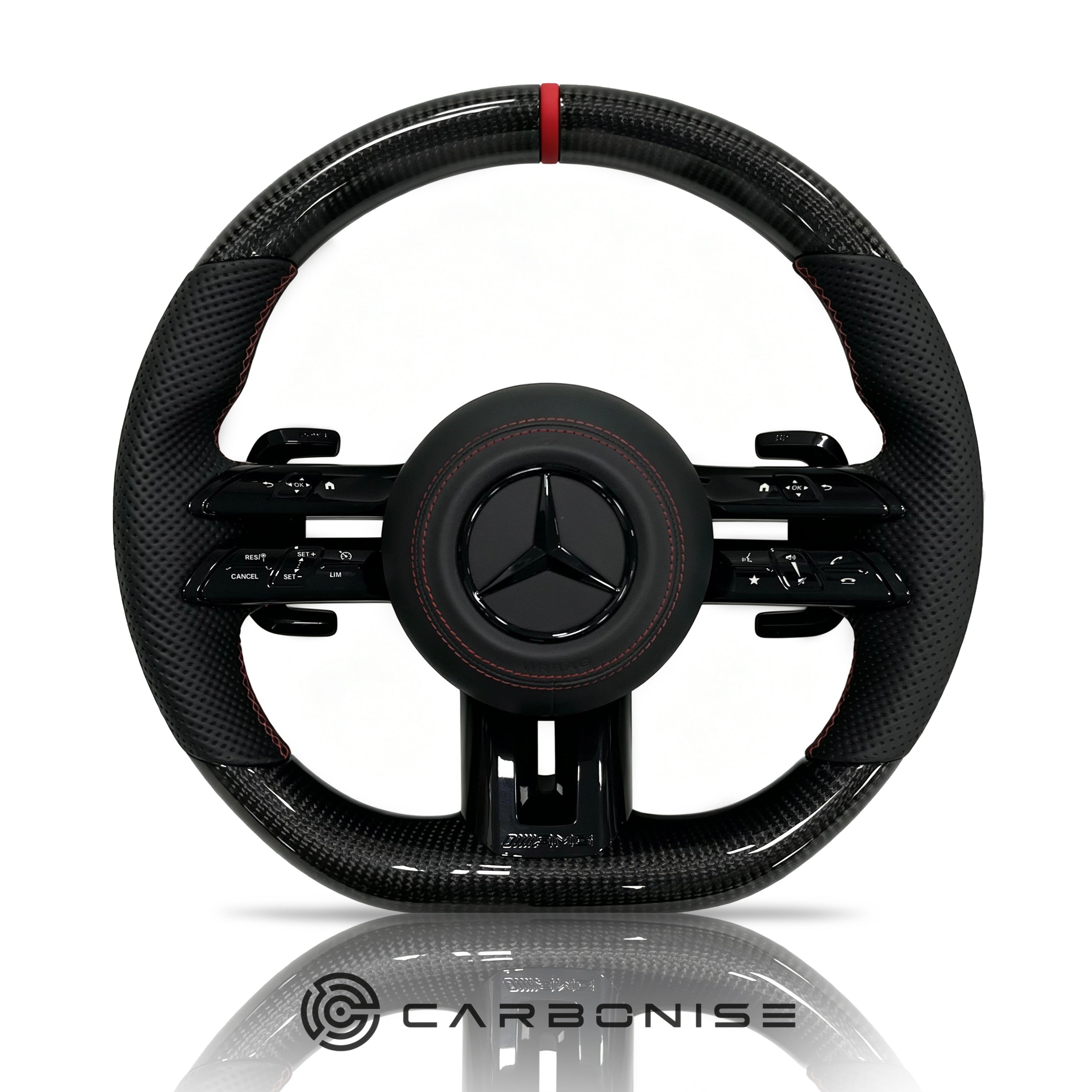 Mercedes-Benz Steering Wheel (Carbon Fiber+Perforated Leather) #Q34