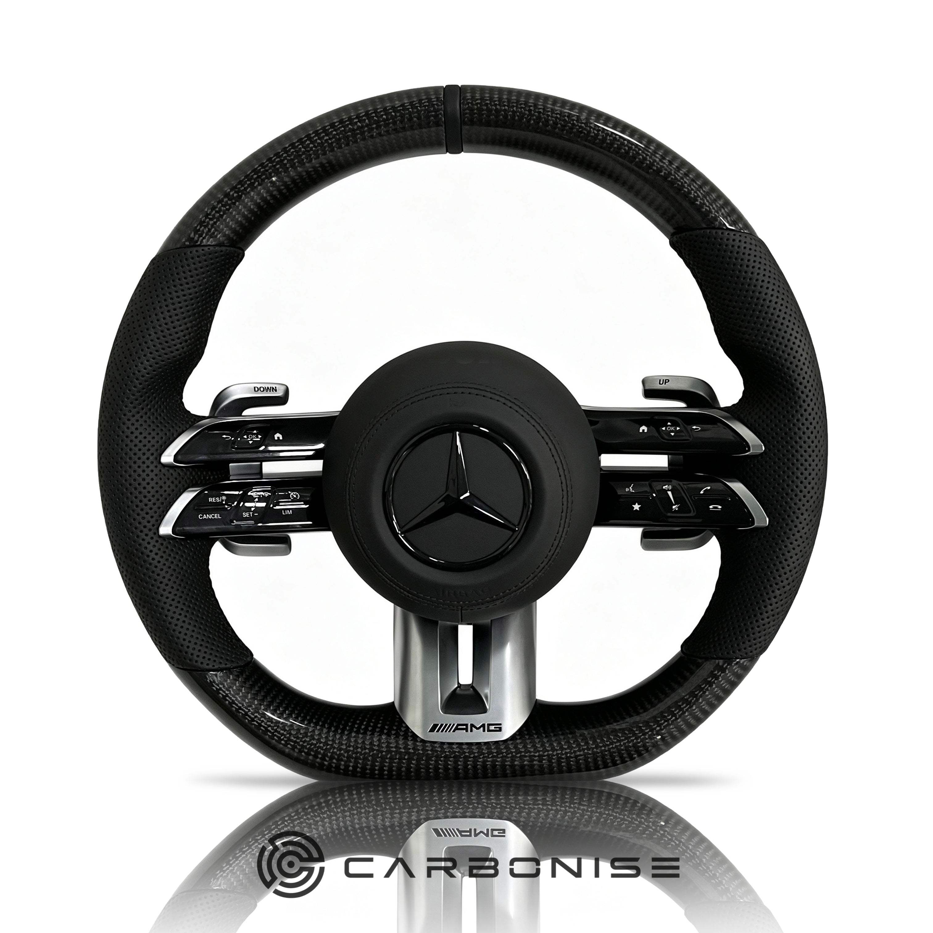 Mercedes-Benz Steering Wheel (Carbon Fiber+Perforated Leather) #Q3