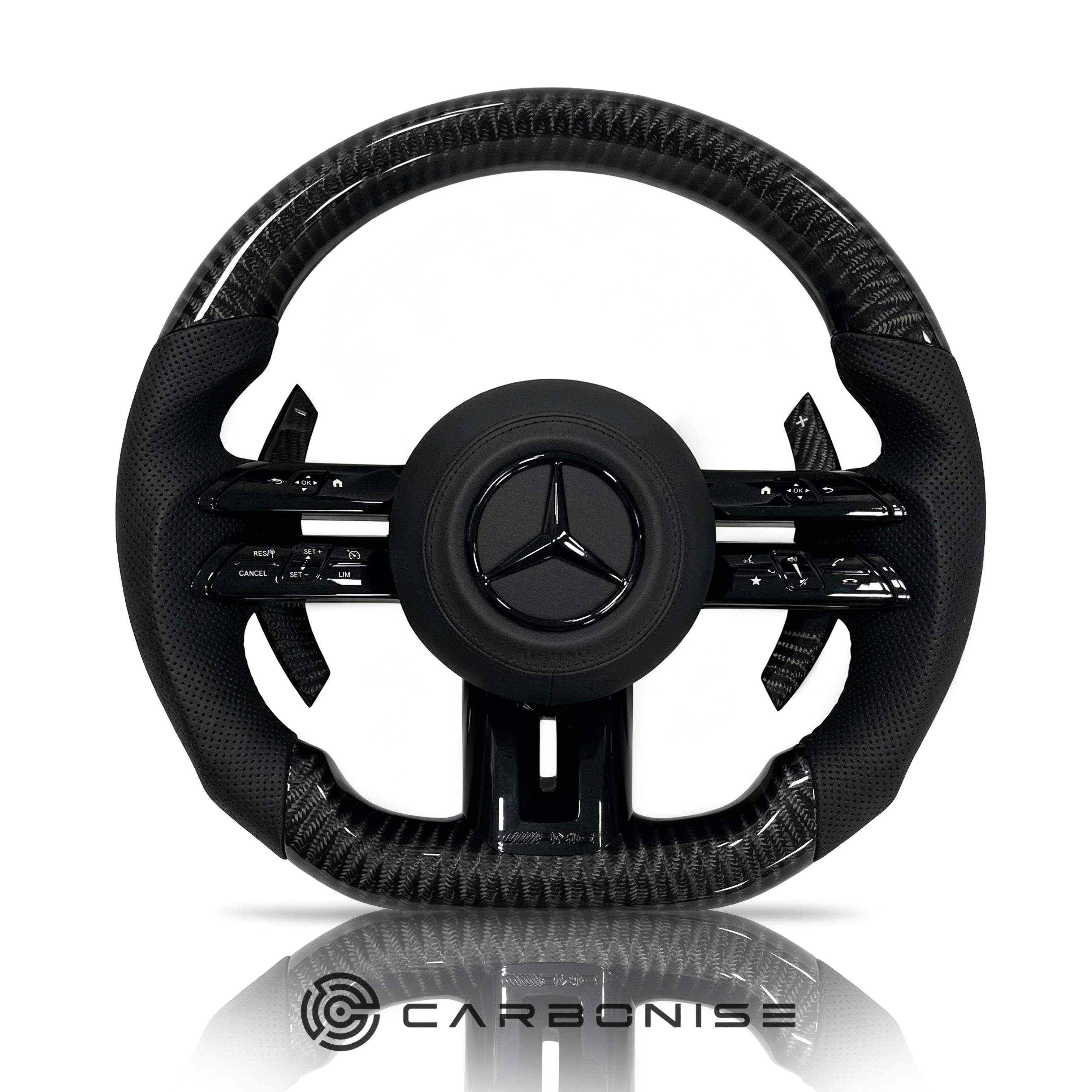 Mercedes-Benz Steering Wheel (Carbon Fiber+Perforated Leather) #Q44