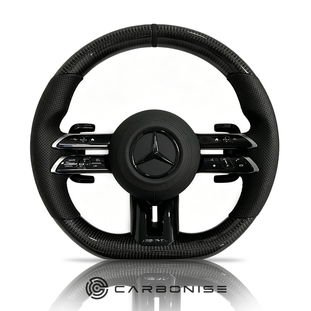 Mercedes-Benz Steering Wheel (Carbon Fiber+Perforated Leather) #Q49