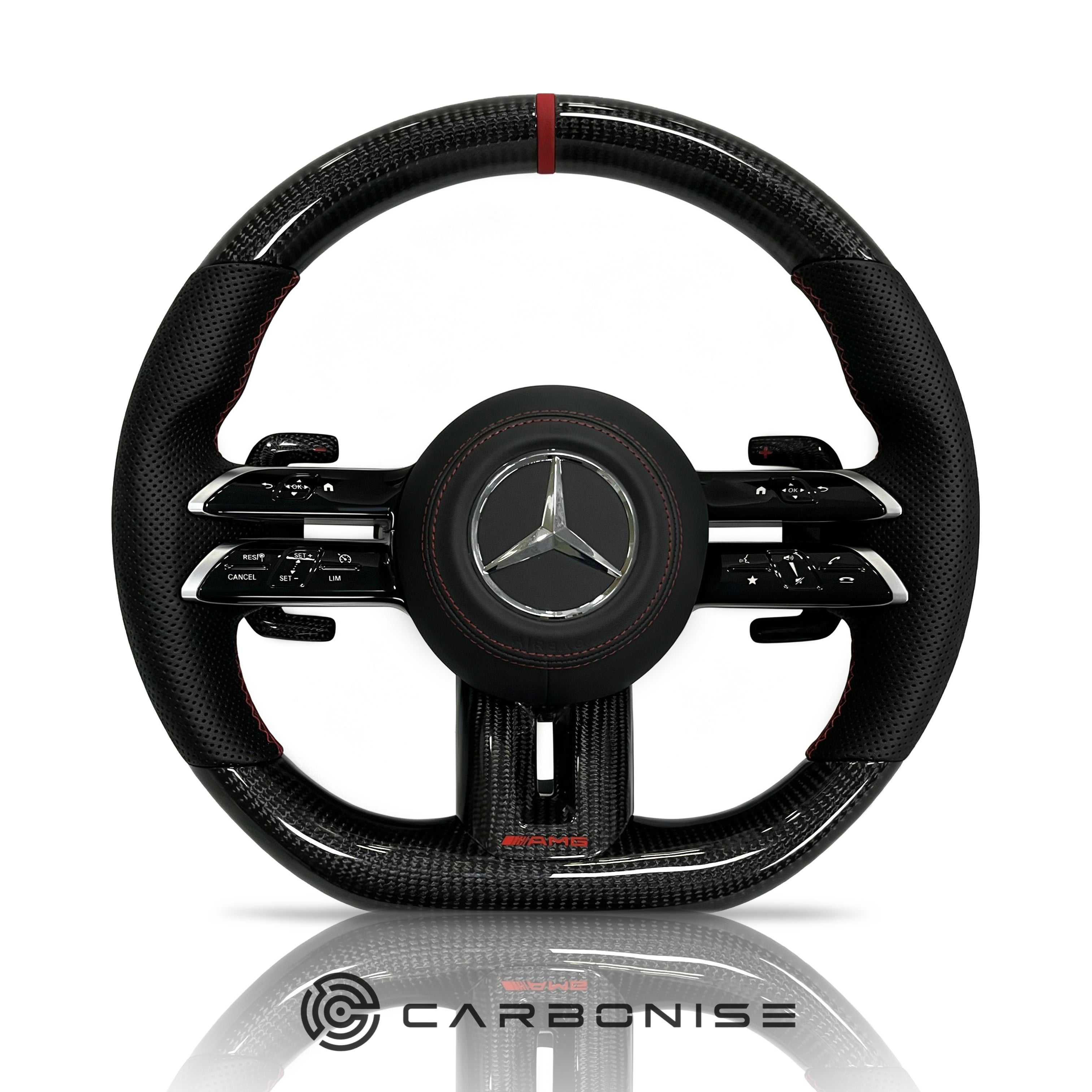 Mercedes-Benz Steering Wheel (Carbon Fiber+Perforated Leather) #Q55