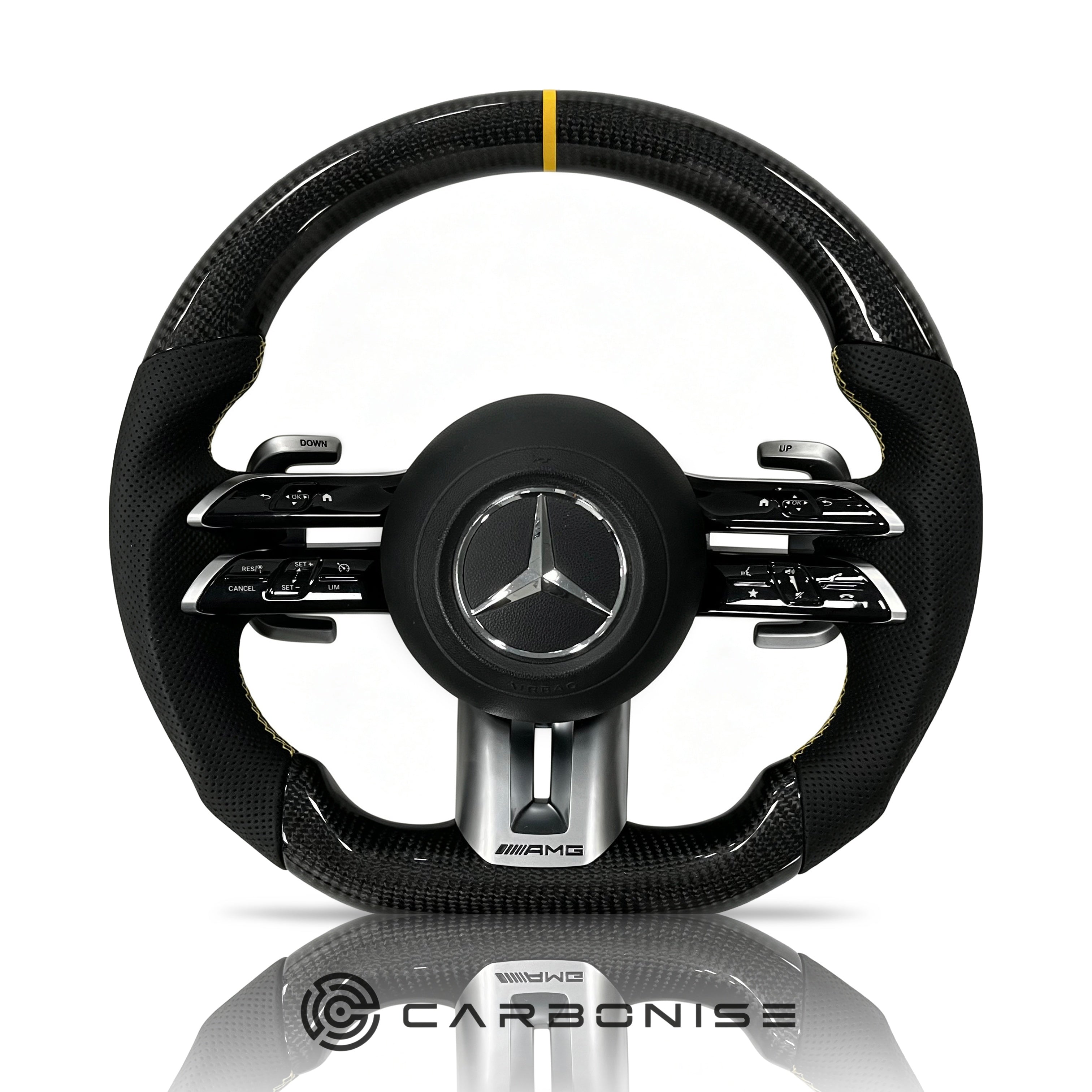 Mercedes-Benz Steering Wheel (Carbon Fiber+Perforated Leather) #Q6