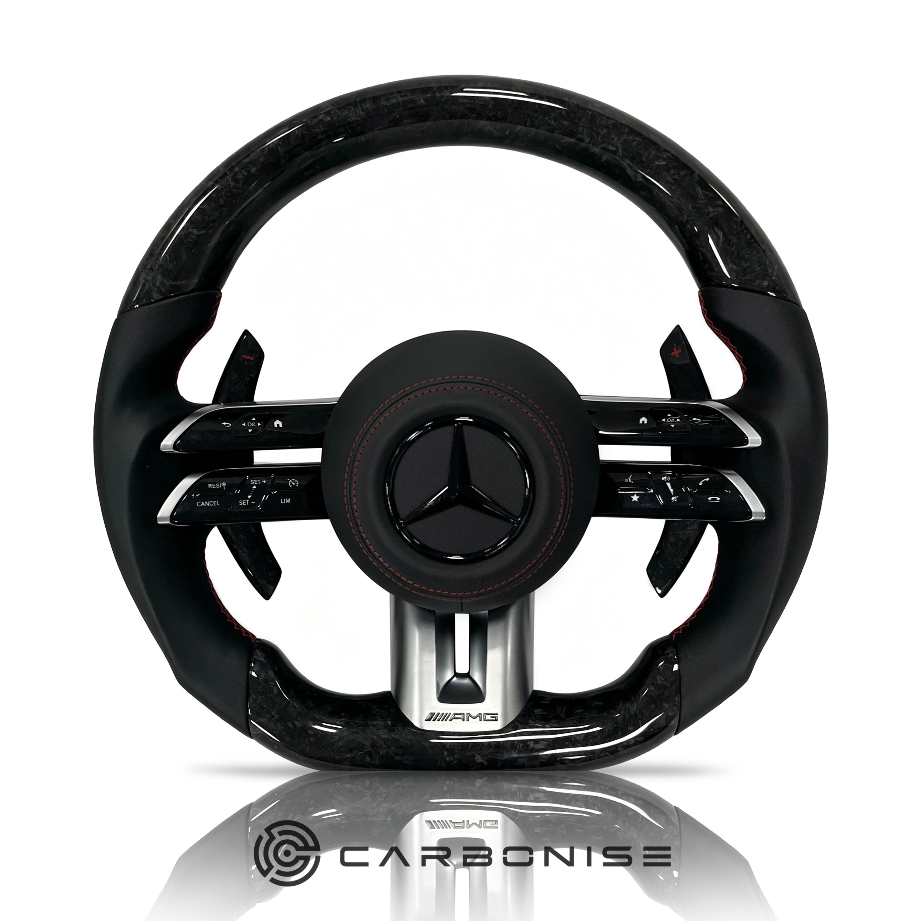 Mercedes-Benz Steering Wheel (Forged Carbon Fiber+Smooth Leather) #Q8