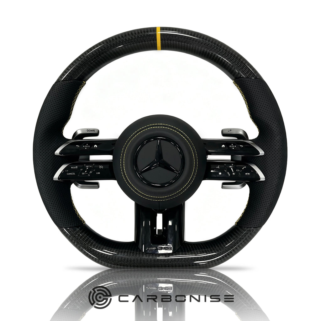 Mercedes-Benz Steering Wheel (Carbon Fiber+Perforated Leather) #Q9