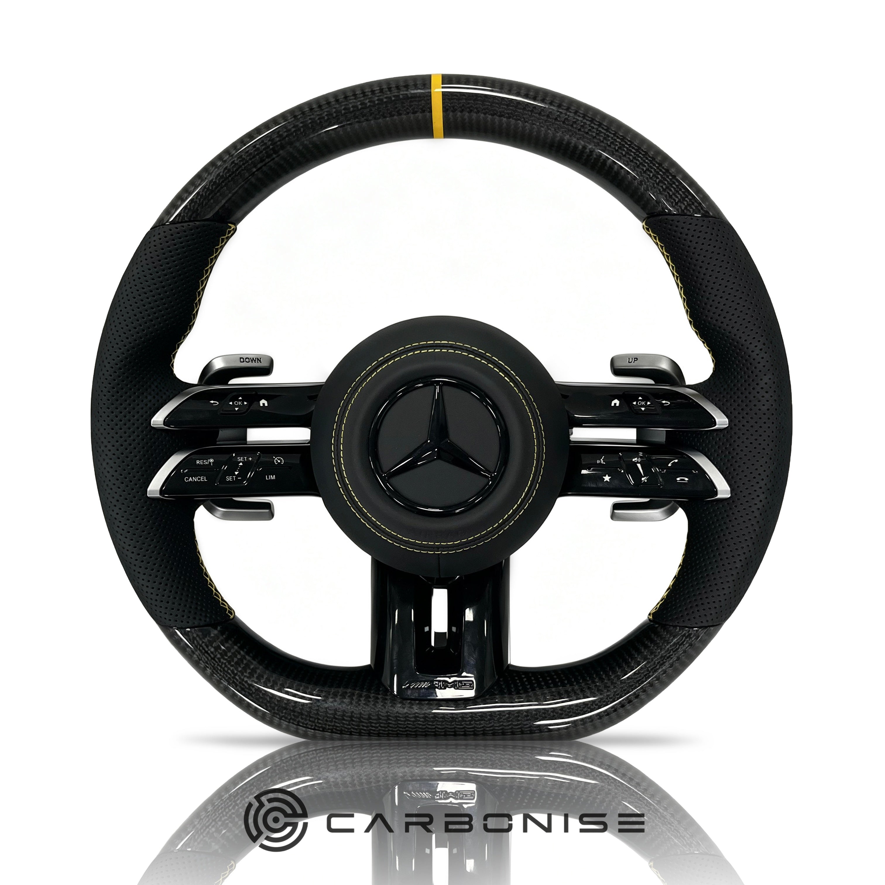 Mercedes-Benz Steering Wheel (Carbon Fiber+Perforated Leather) #Q9
